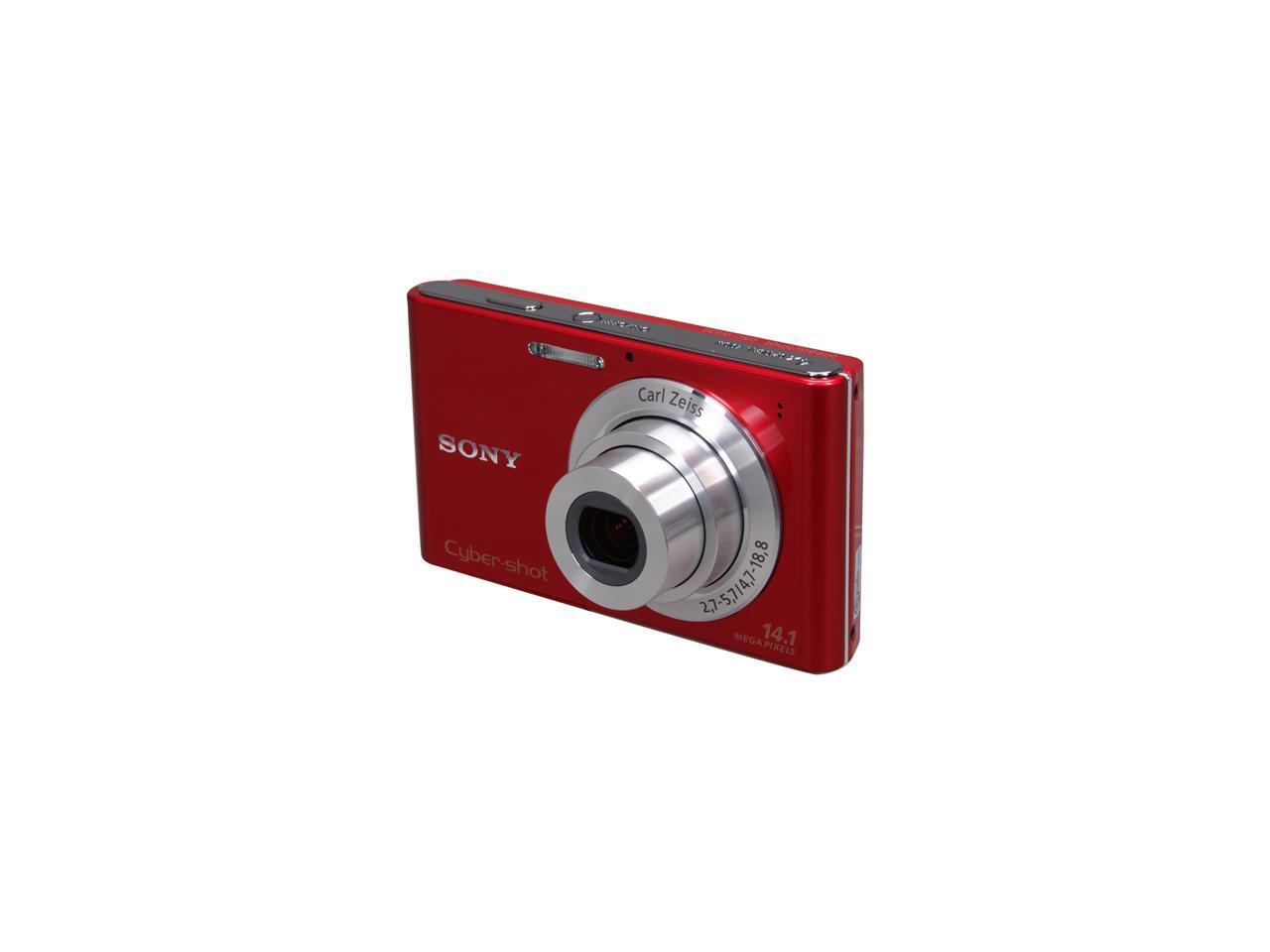 SONY Cybershot DSCW330 Red 14.1 MP 26mm Wide Angle Digital Camera
