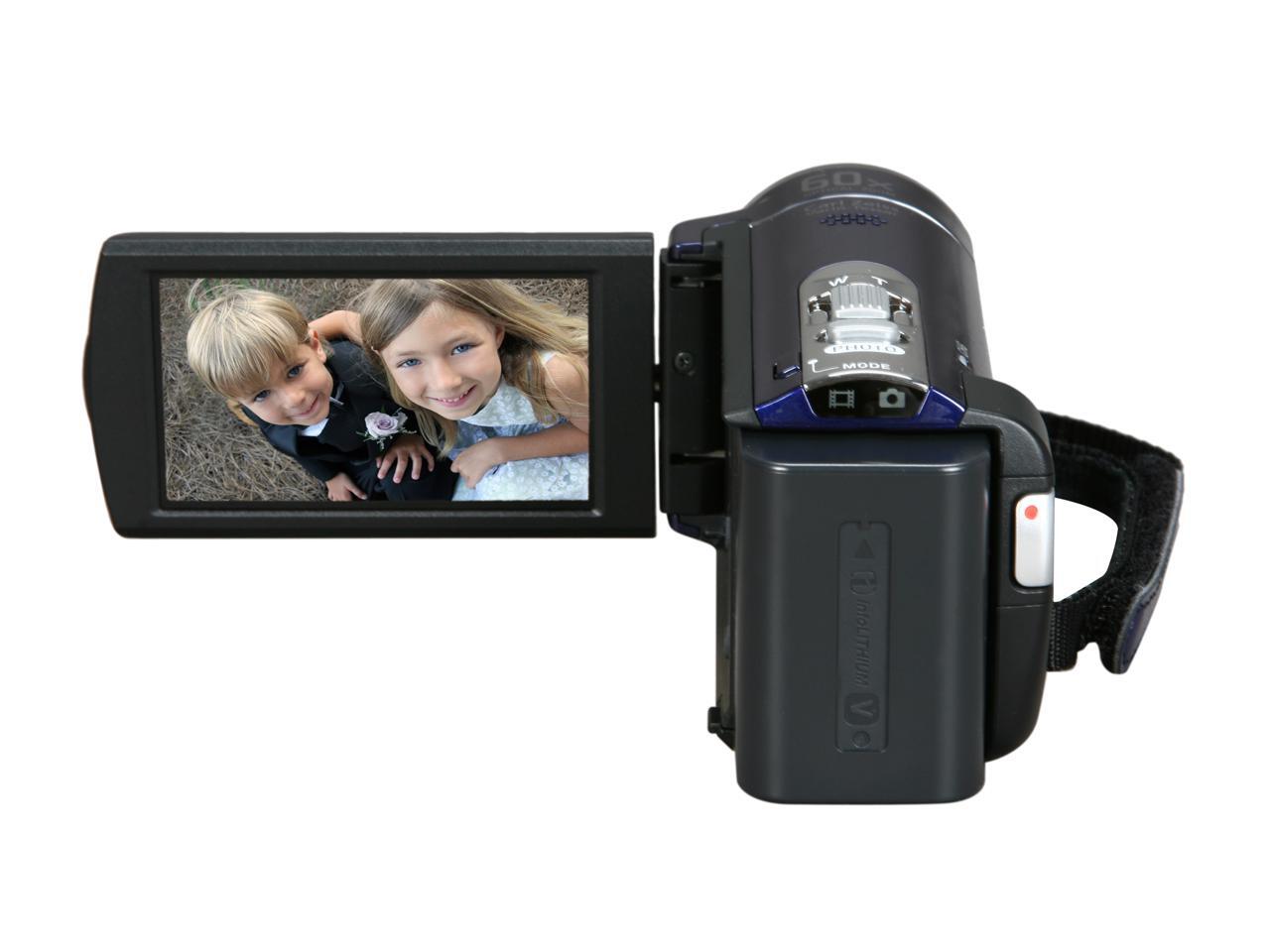 Open Box: SONY DCR-SX44 Blue 4GB Handycam Camcorder - Newegg.com