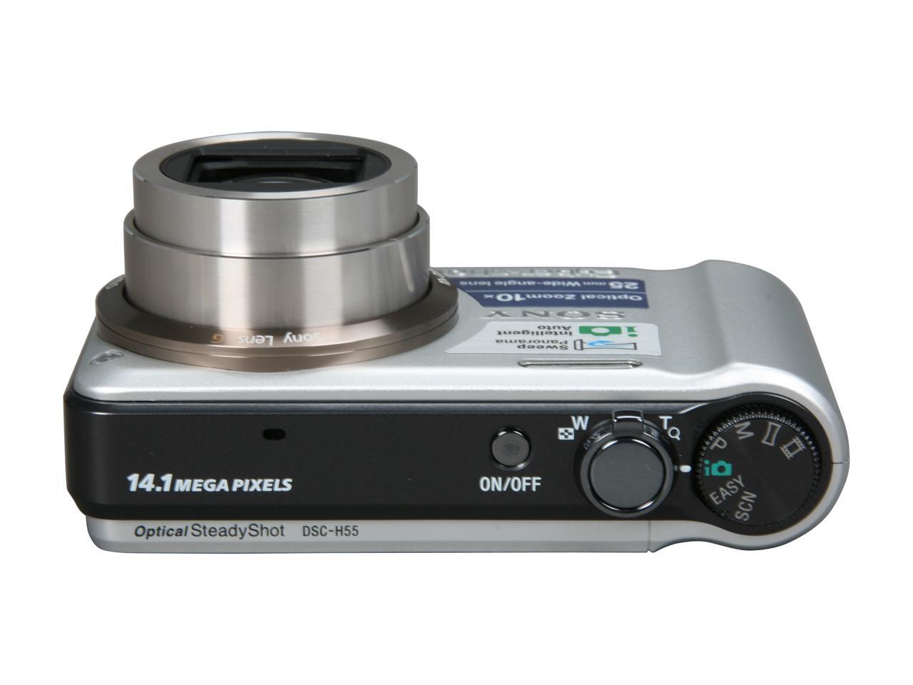 SONY Cybershot DSCH55 Silver 14.1 MP 3" LCD(230K) 10X Optical Zoom 25