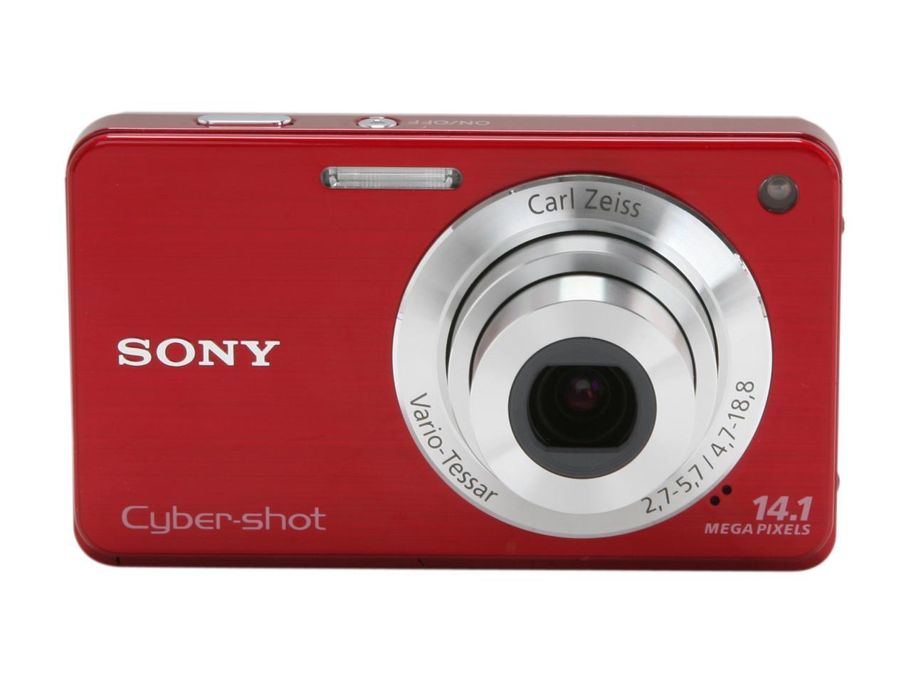 SONY DSCW560/RC Red 14.1 MP 26mm Wide Angle Digital Camera