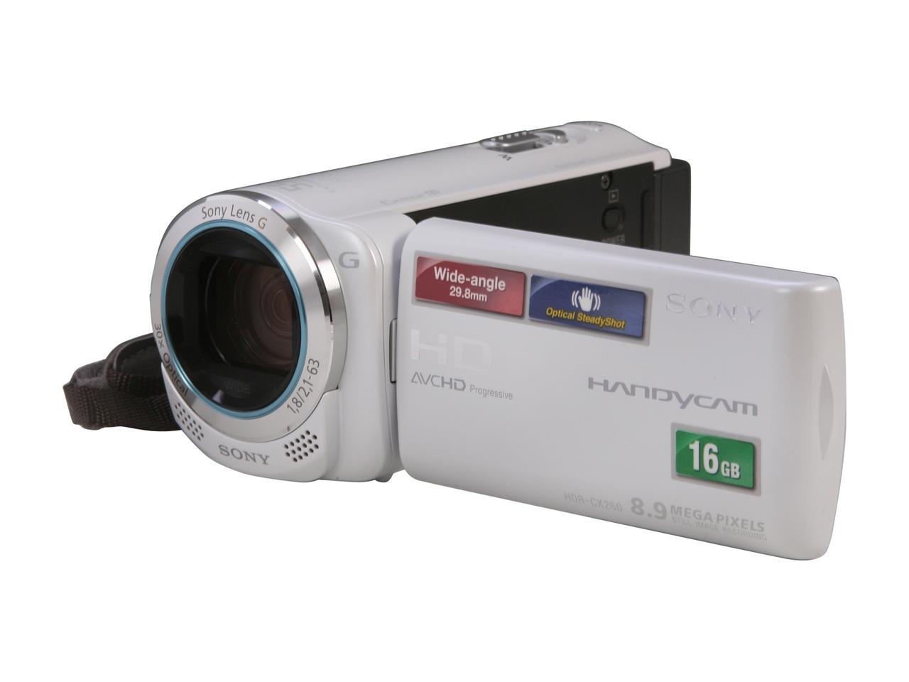 SONY HDR-CX260V/W White Full HD Flash Memory Camcorder 