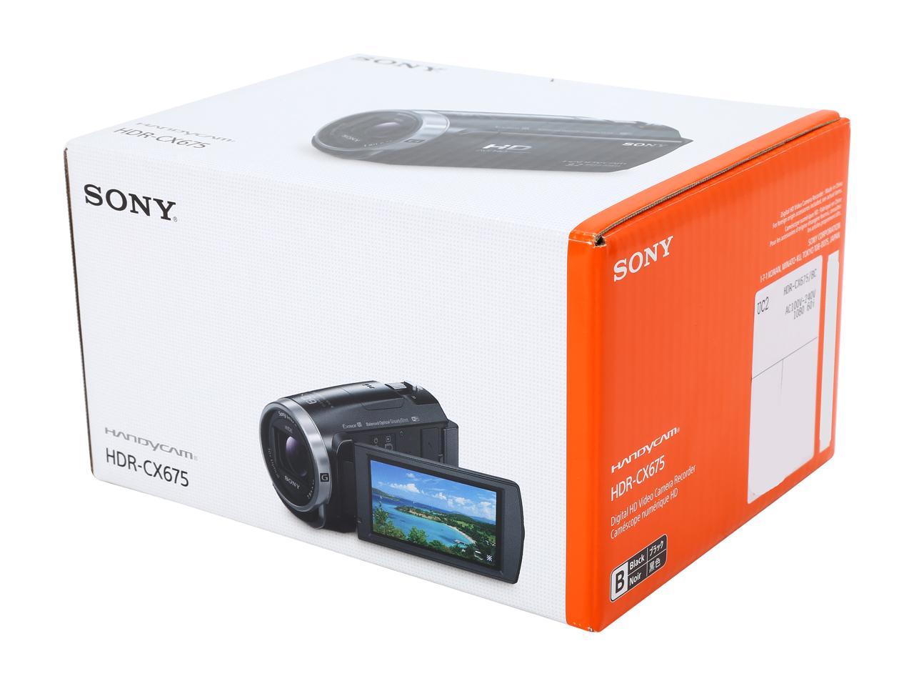 Sony HDR-CX675 Handycam Full HD 1080p Camcorder (Black) - Newegg.com