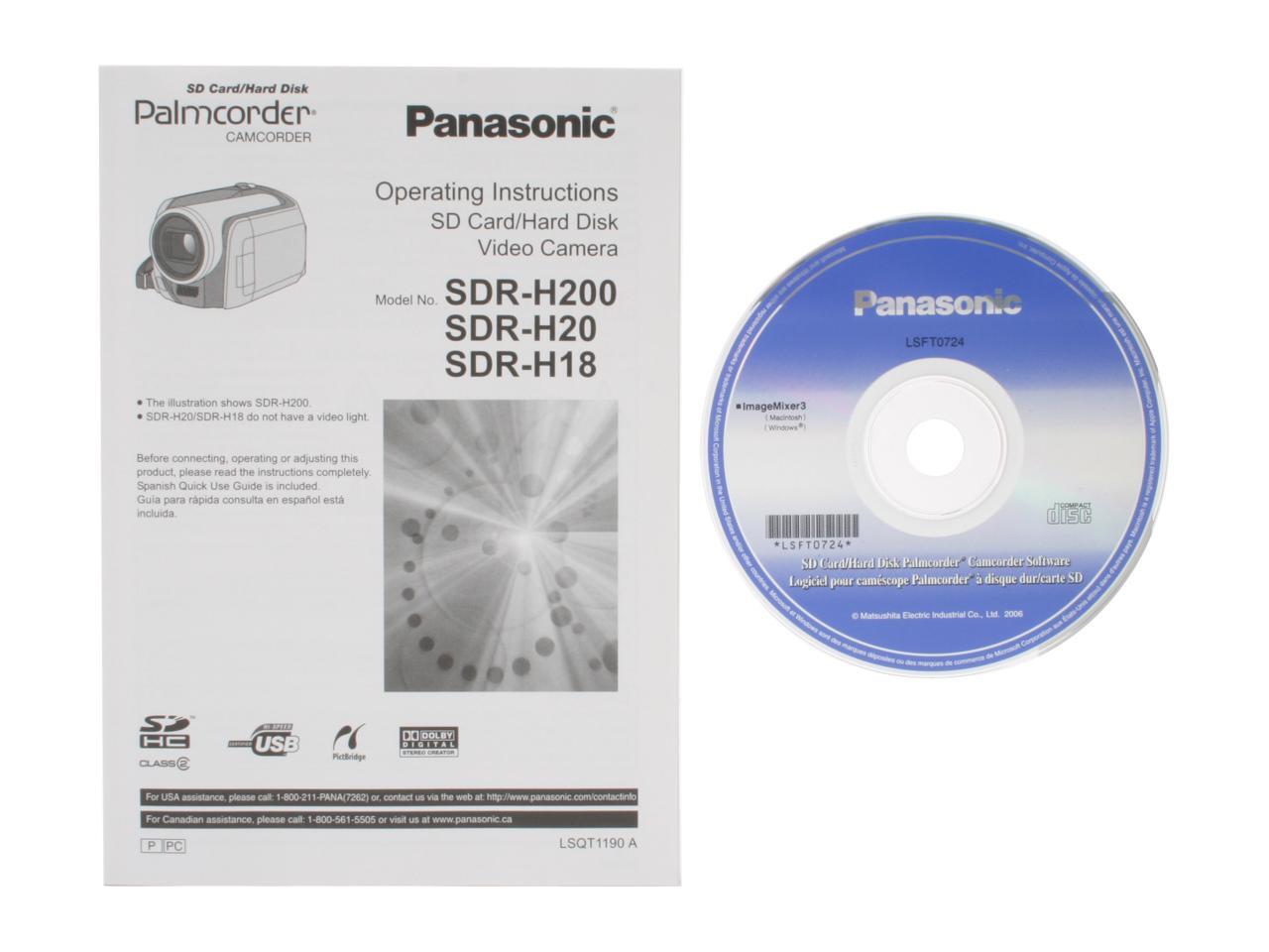 Panasonic SDRH18 1/6" CCD 2.7" 123K 32X Variable Speed Optical Zoom
