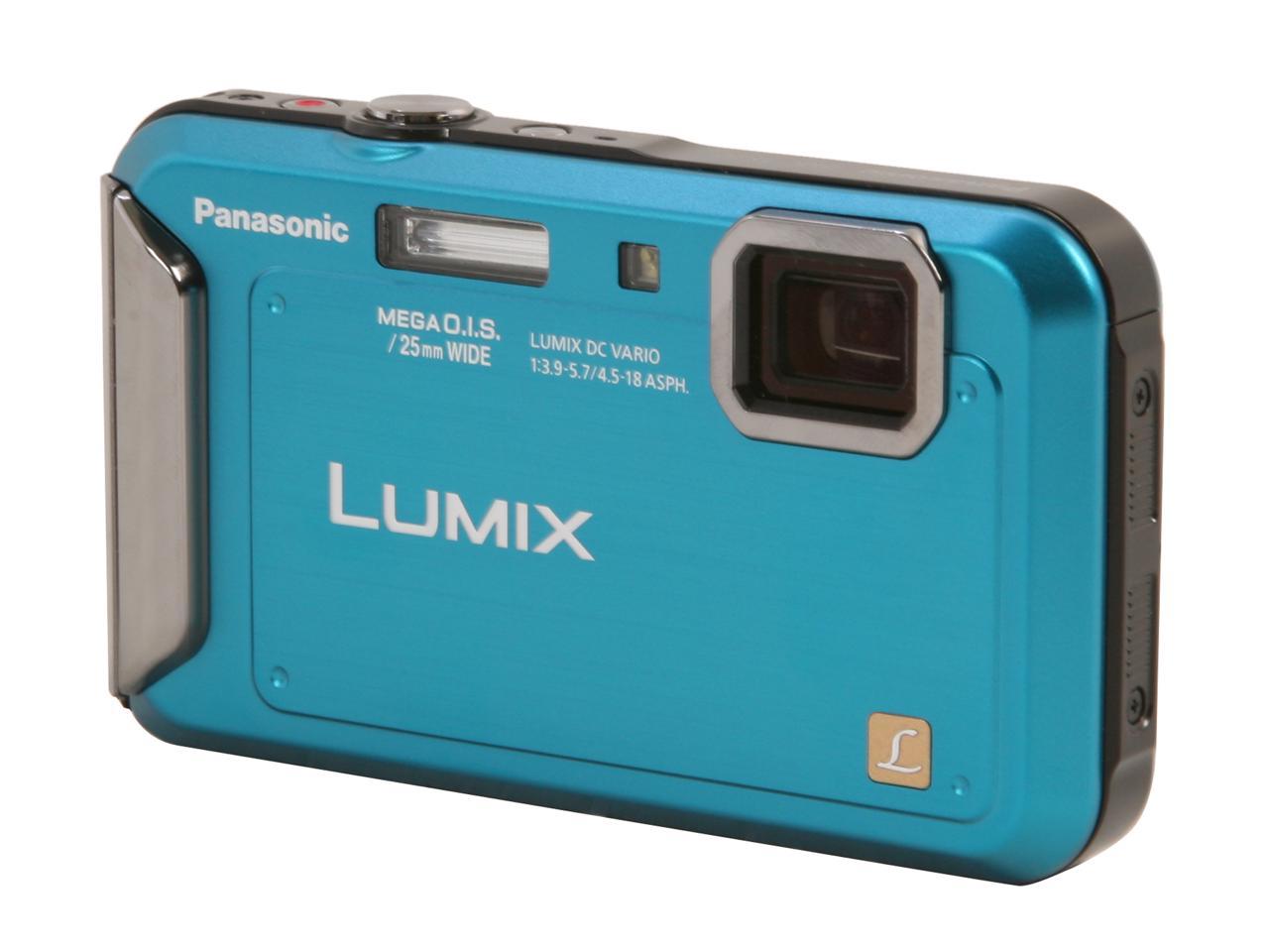 Panasonic DMC-TS20 Blue 16.1 MP Waterproof Shockproof 25mm Wide Angle ...