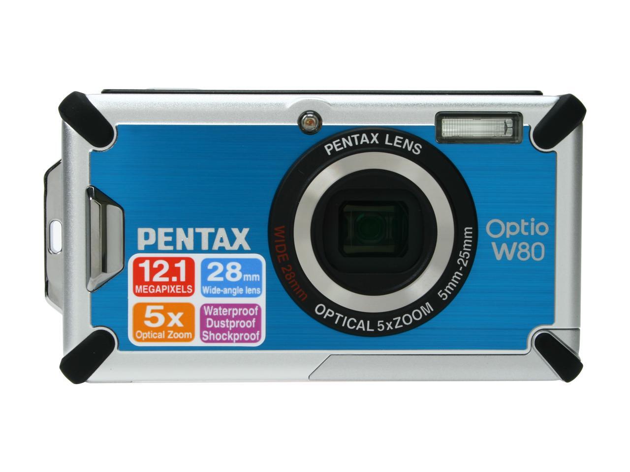 Pentax W80 PENTAX Optio W80 MP WaterproofDigital Camera Blue World
