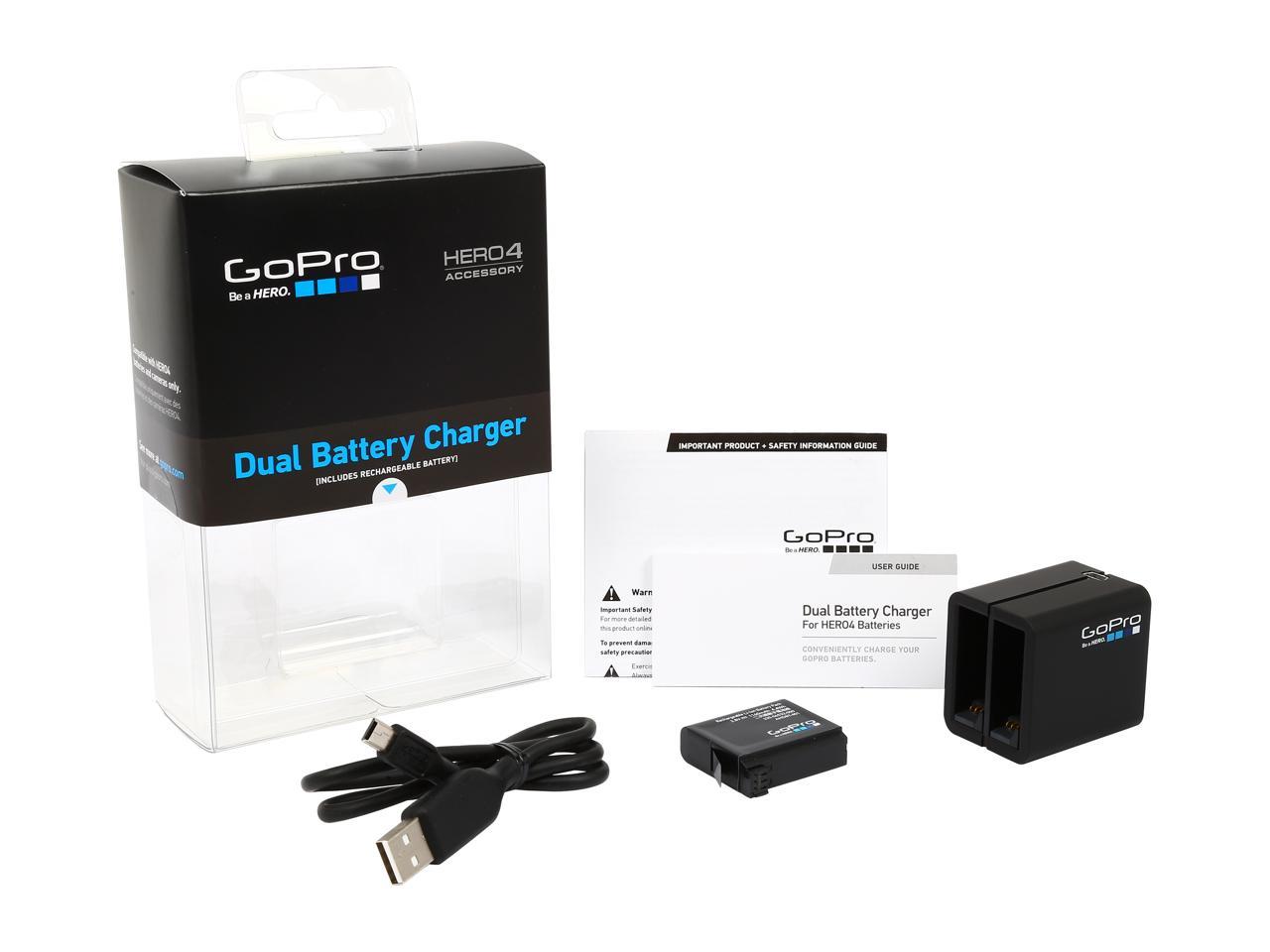 Gopro Ahbbp 401 Black Dual Battery Charger Battery For Hero4 Newegg Com