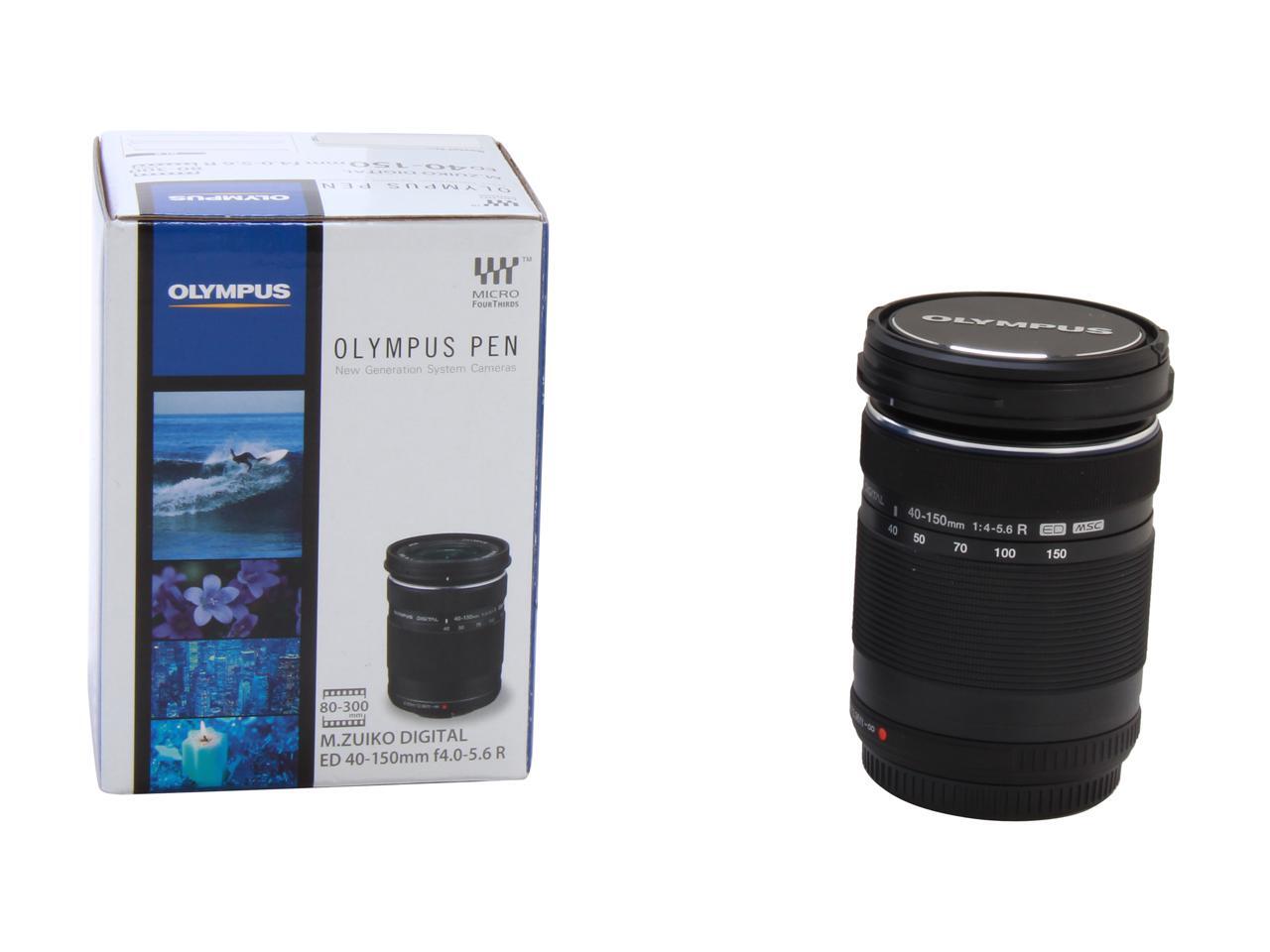 Olympus Vbu000 Compact Ilc Lenses M Zuiko Digital Ed 40 150mm F4 0 5 6 R Lens Black Newegg Com