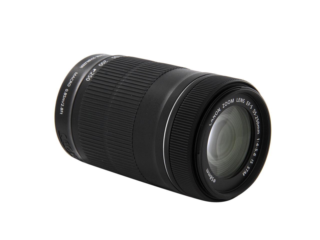 Canon 8546b002 Slr Lenses Ef S 55 250mm F 4 5 6 Is Stm Telephoto Zoom Lens Black Newegg Com