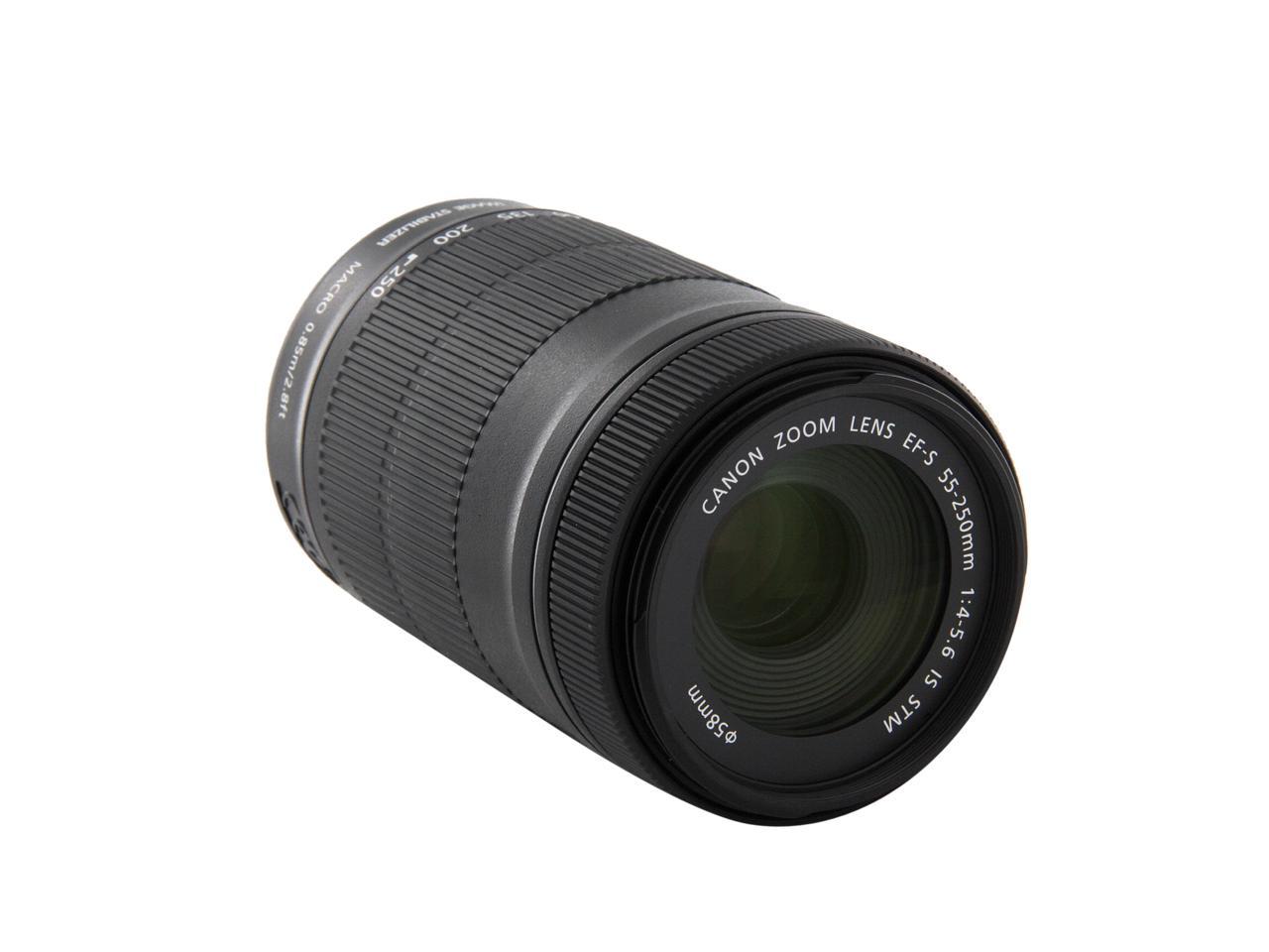 Canon 8546b002 Slr Lenses Ef S 55 250mm F 4 5 6 Is Stm Telephoto Zoom Lens Black Newegg Com