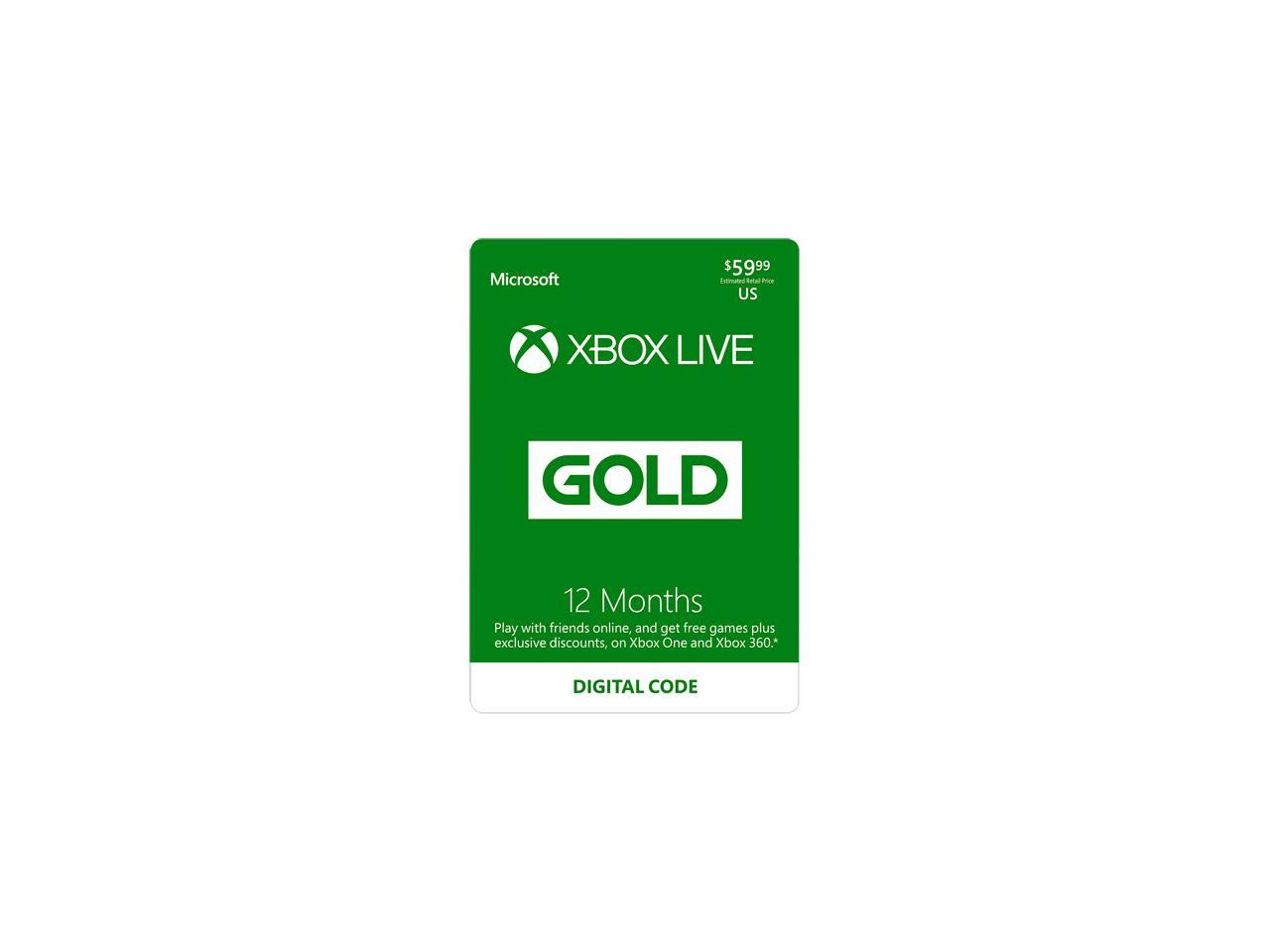 xbox live 12 month gold membership us