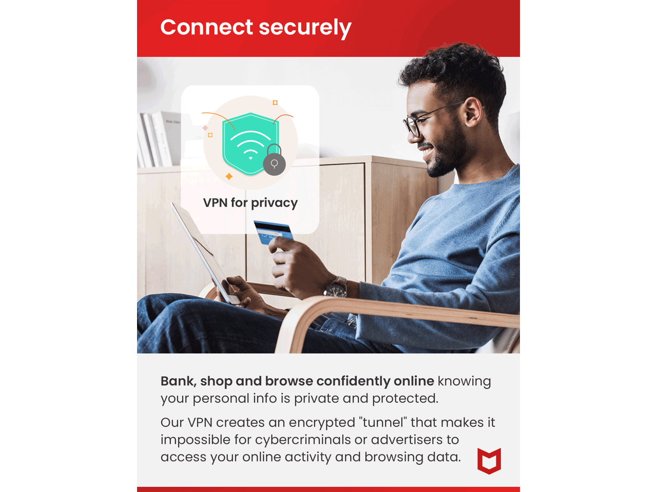 McAfee Safe Connect Secure VPN 2024 Premium Unlimited VPN 5 Devices