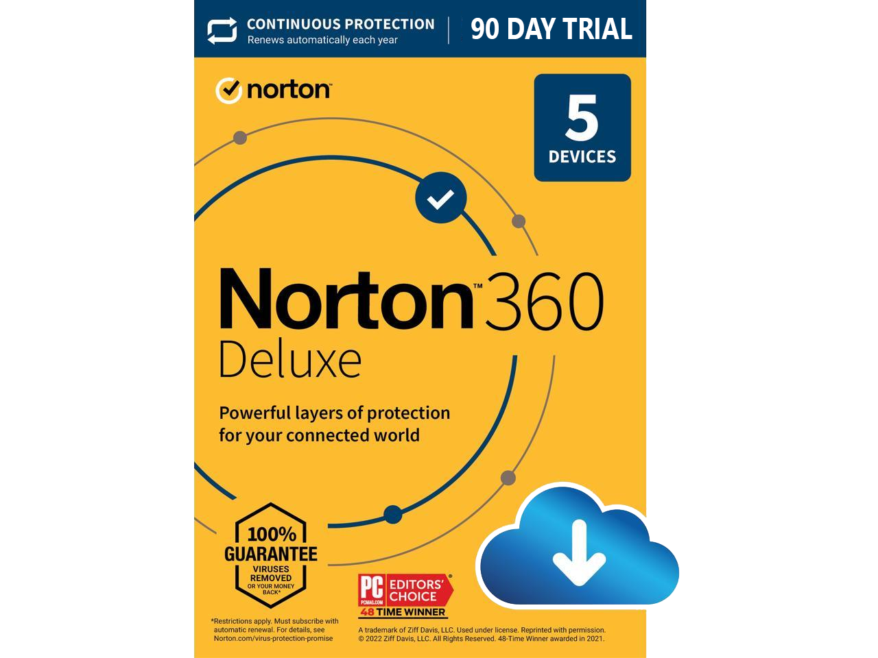 Norton 360 Deluxe 2023 - 5 Devices - 90 Day Trial with Auto Renewal ...