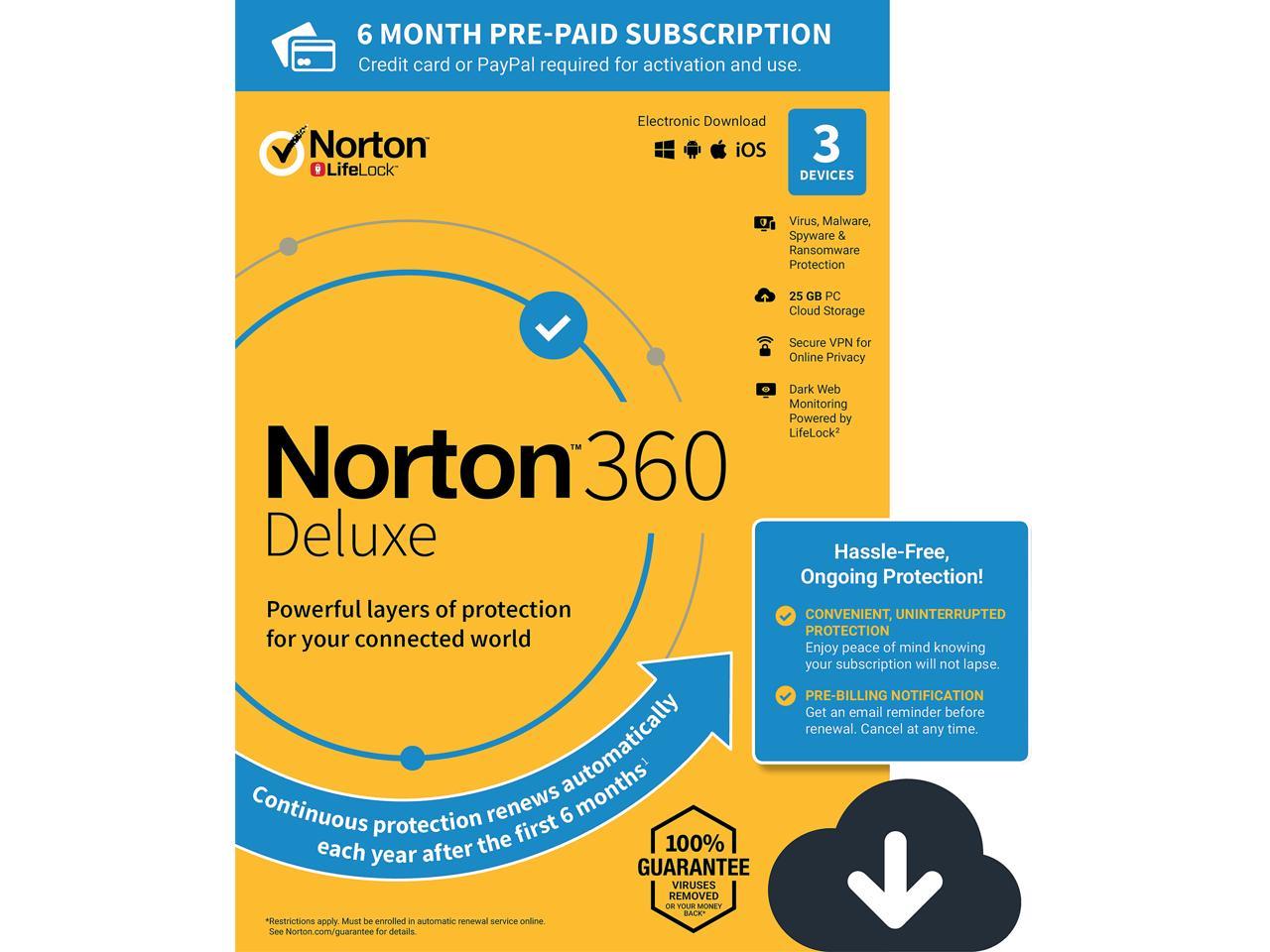 Norton 360 Deluxe [Online Protection, VPN, 25GB Cloud Backup & Dark Web ...