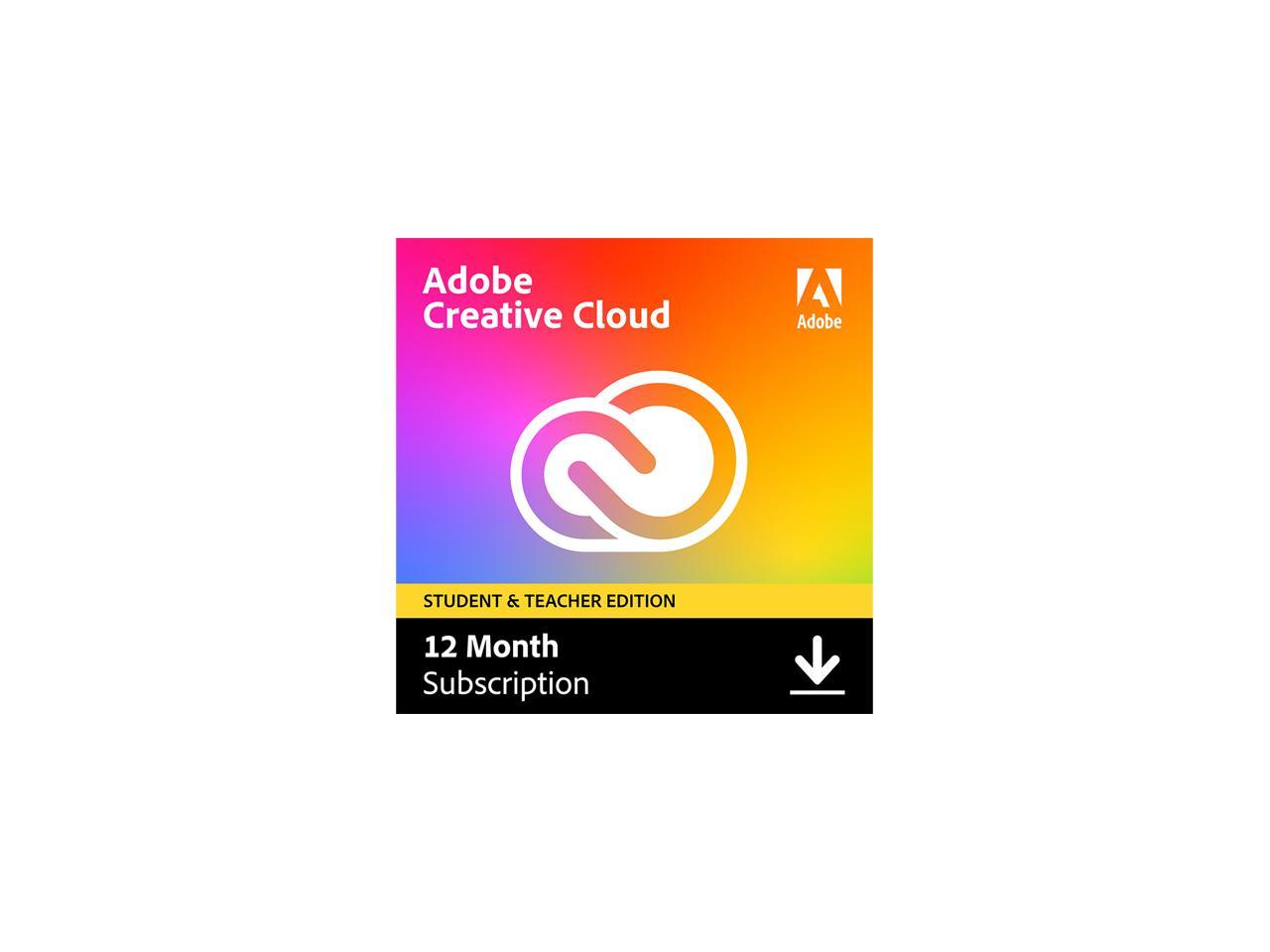 Adobe Creative Cloud Student & Teacher Edition, 1year