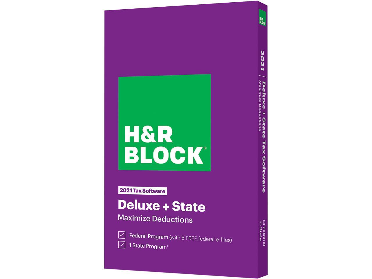 H&R BLOCK Tax Software Deluxe + State 2021 Key Card