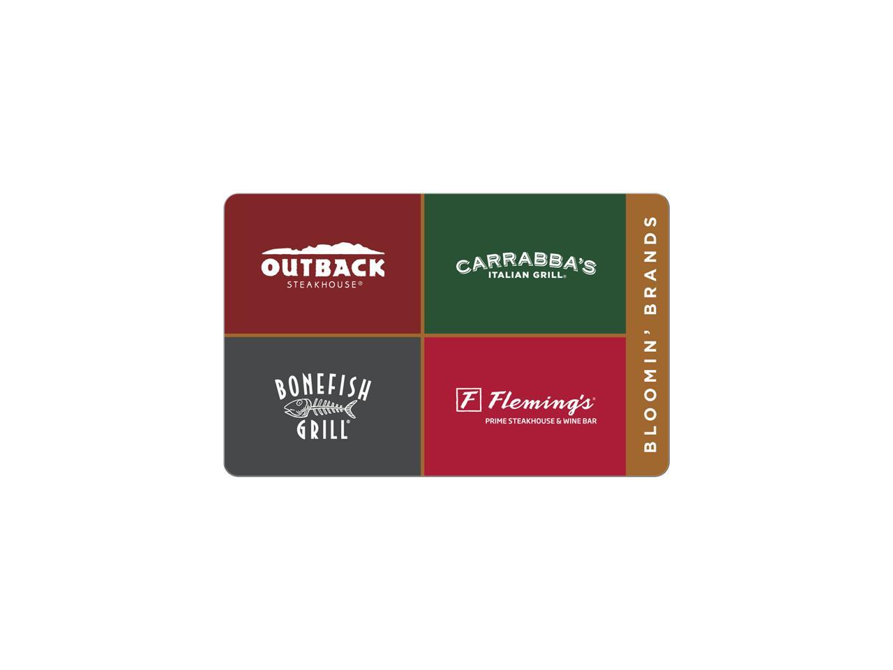 Bloomin Brands 100 00 Gift Card Email Delivery Newegg Com