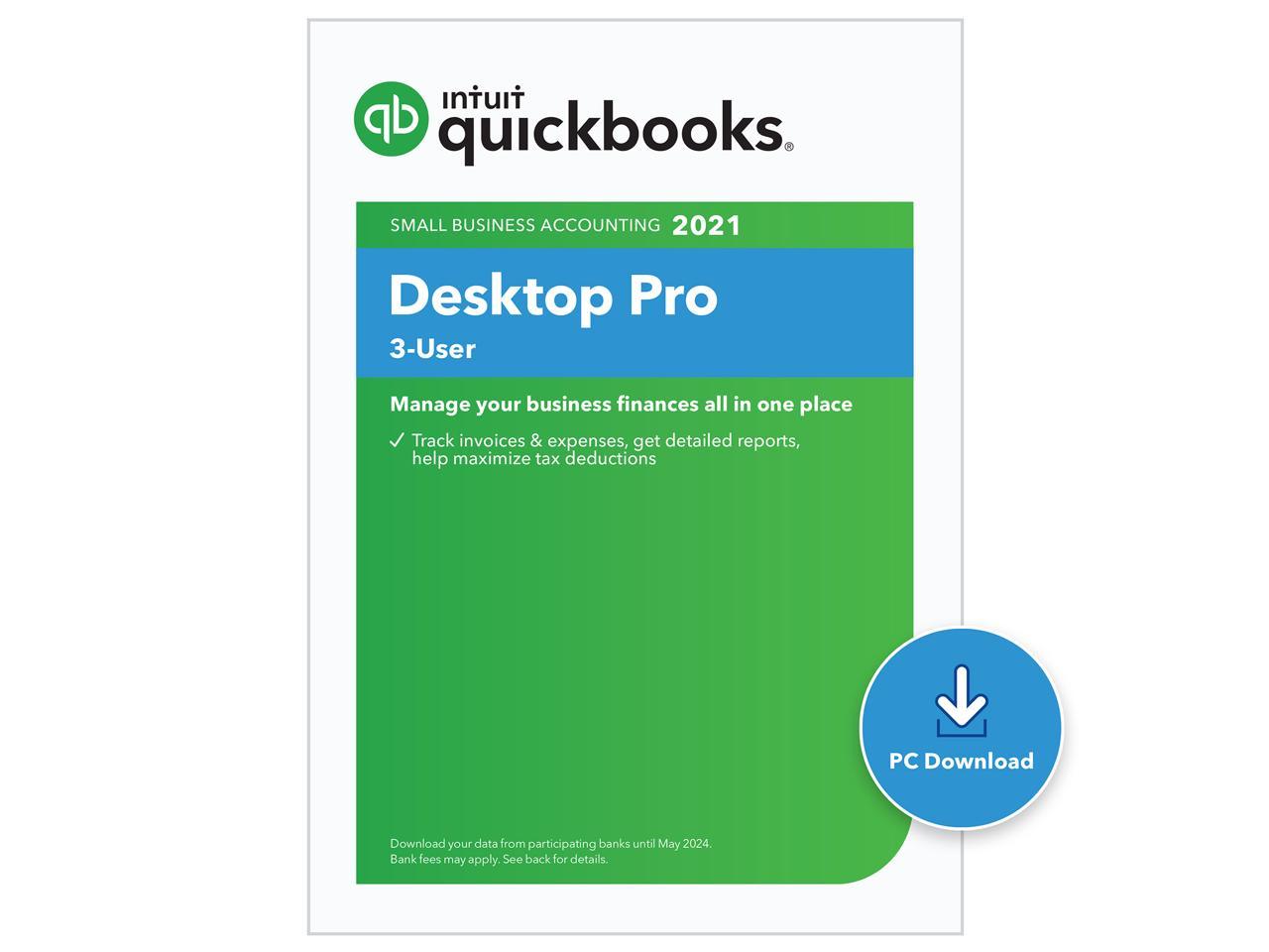Intuit QuickBooks Desktop Pro 2021, 3 User Download