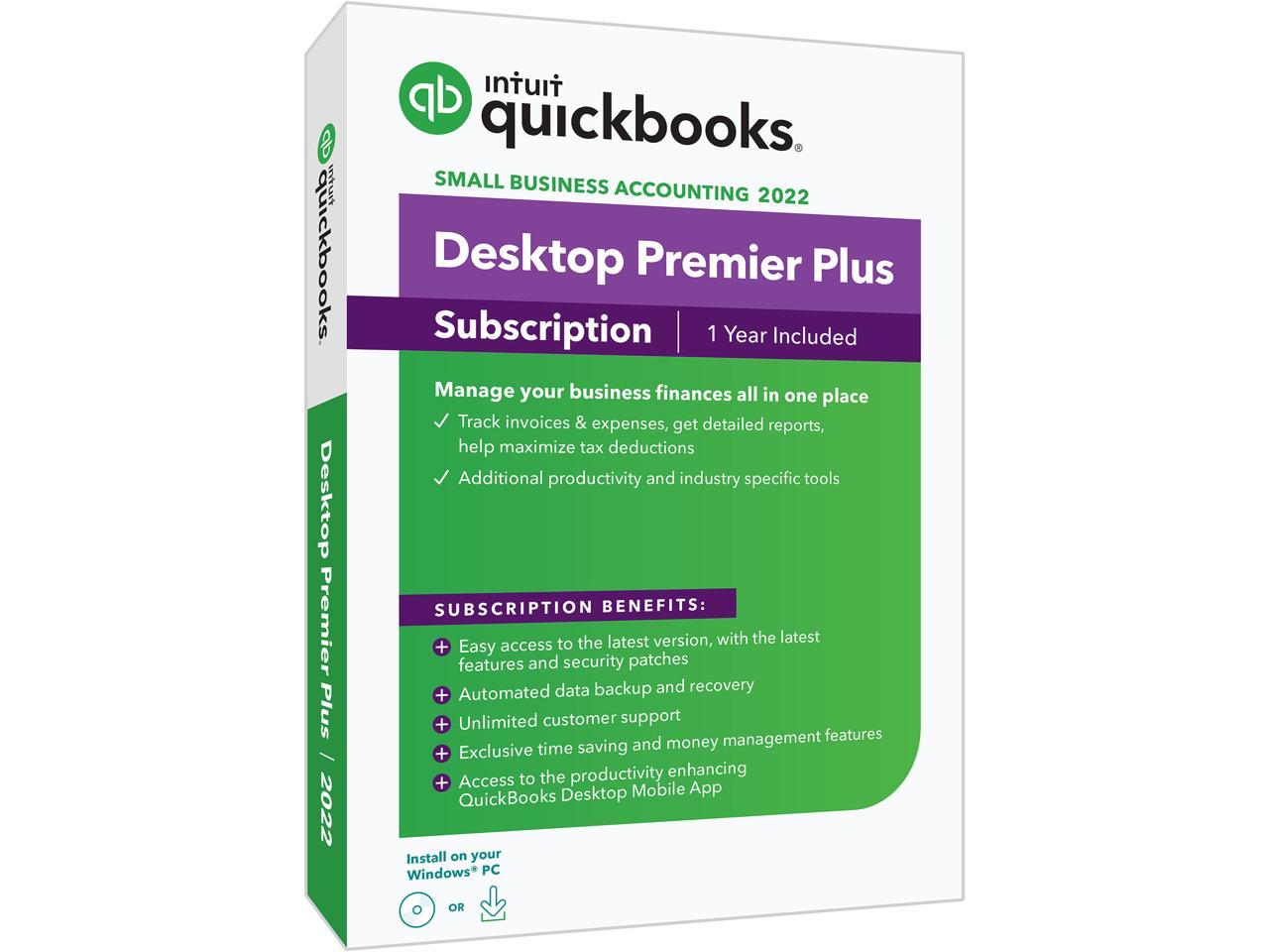 Intuit QuickBooks Desktop Premier Plus 2022 Disc 1 Year