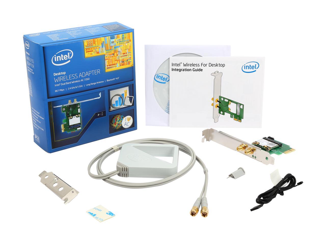Intel 7260hmwdtx1 Pcie X1 Dual Band Wireless Ac 7260 For Desktop Newegg Com