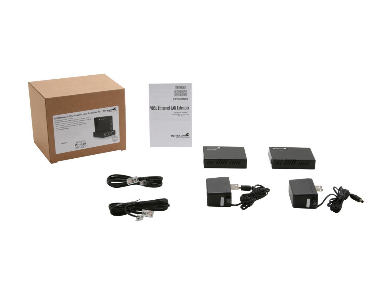 StarTech 110VDSLEXT 10/100 VDSL Extender Kit over Single Pair Wire 1km Retail