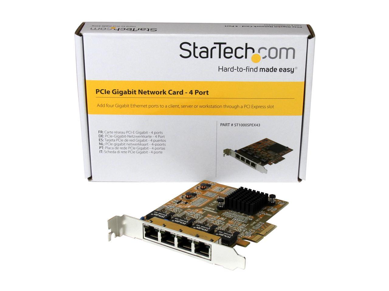 STARTECH ST1000SPEX43 4 Port PCIe Gigabit Network Adapter Card Newegg Com