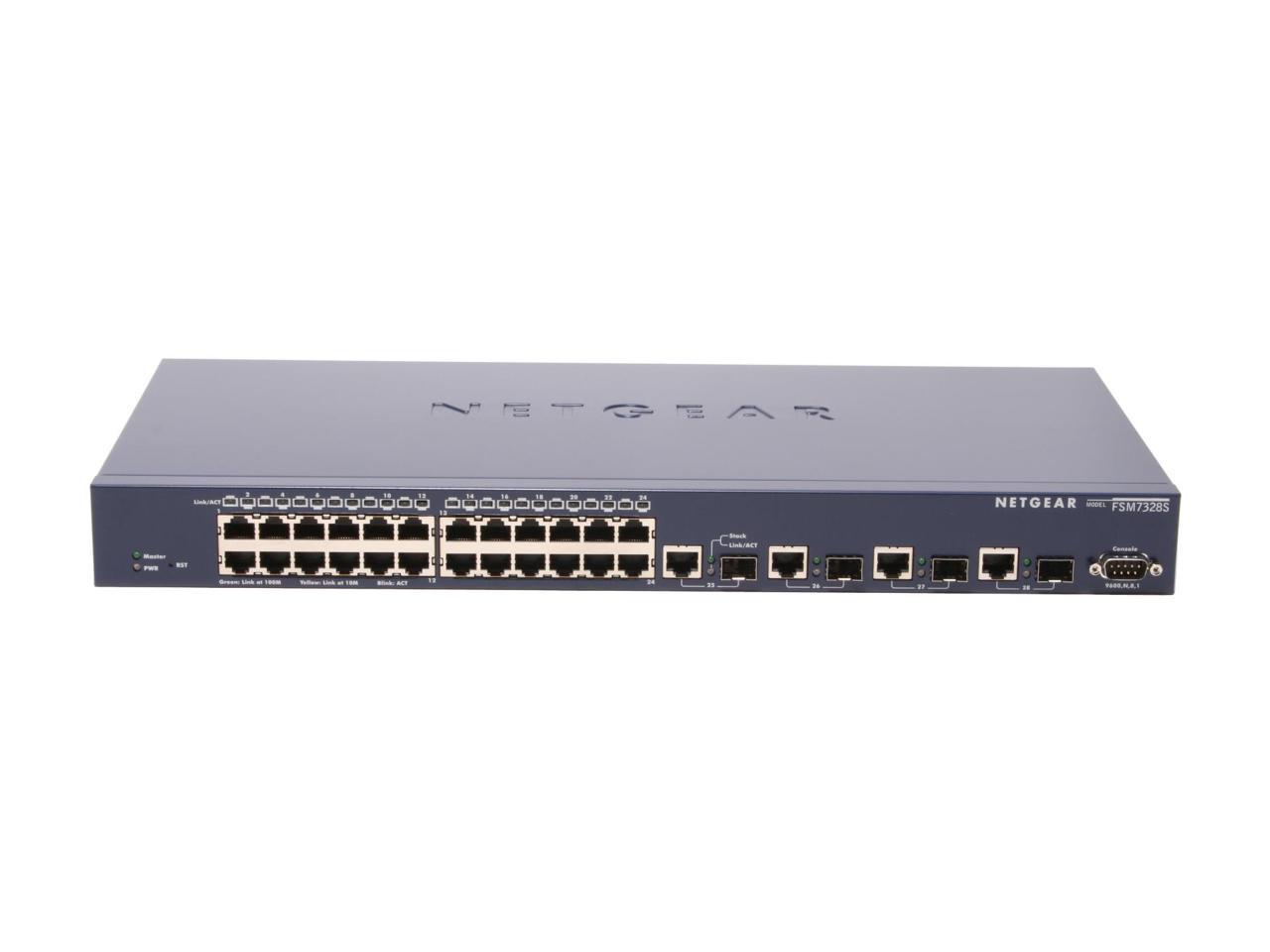 NETGEAR FSM7328S ProSafe 24-Port L3 Managed Stackable Switch with 4 ...