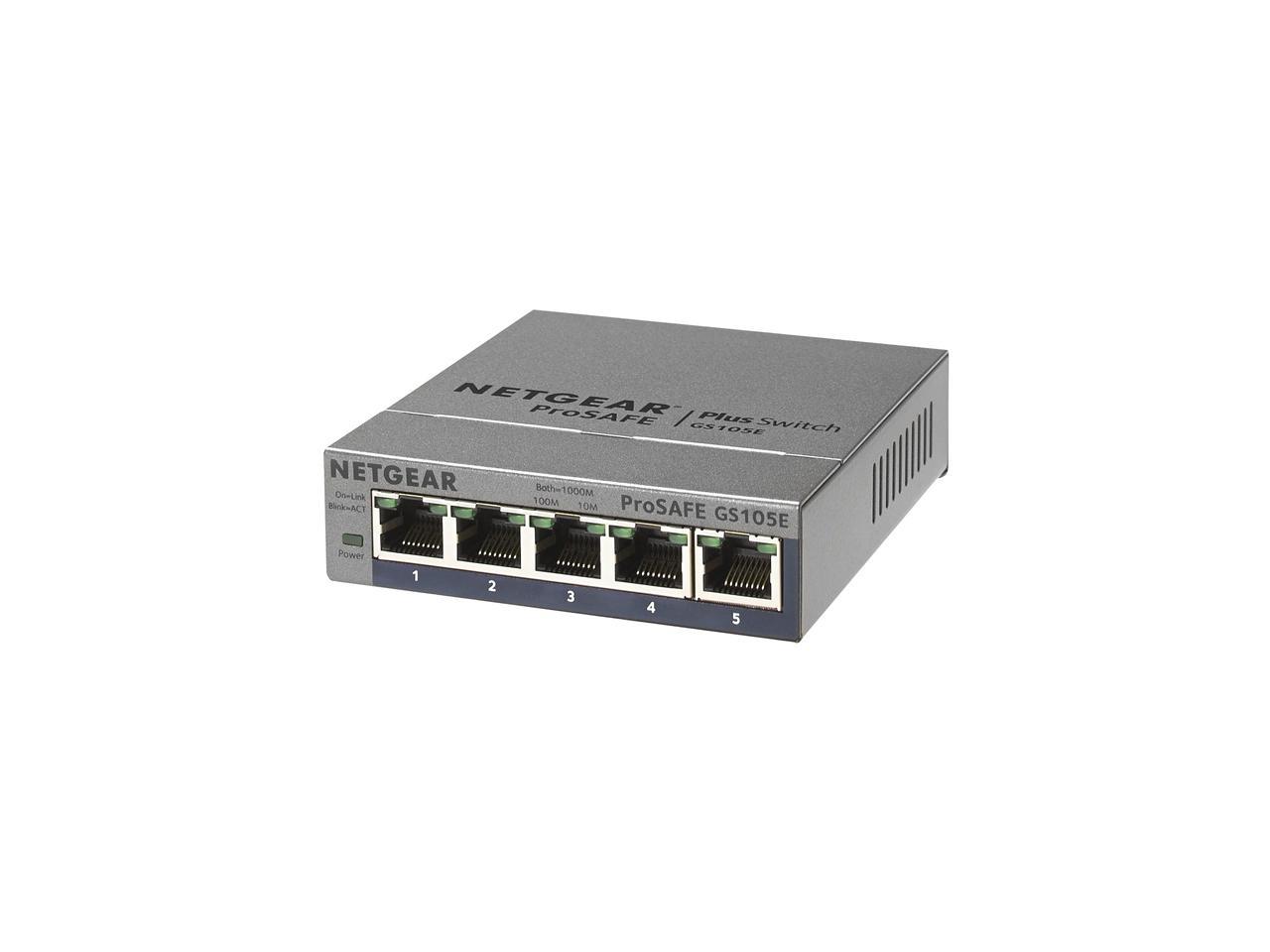 Switch NEW NETGEAR ProSAFE GS105Ev2 5-Port Gigabit Web Managed Plus 