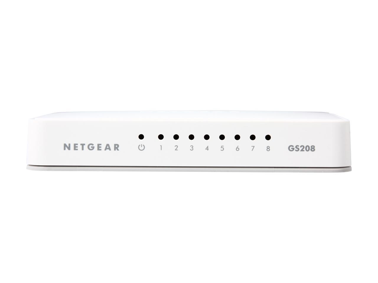 NETGEAR 8-Port Gigabit Ethernet Switch GS208 cat5 cat6 cat7 wifi 