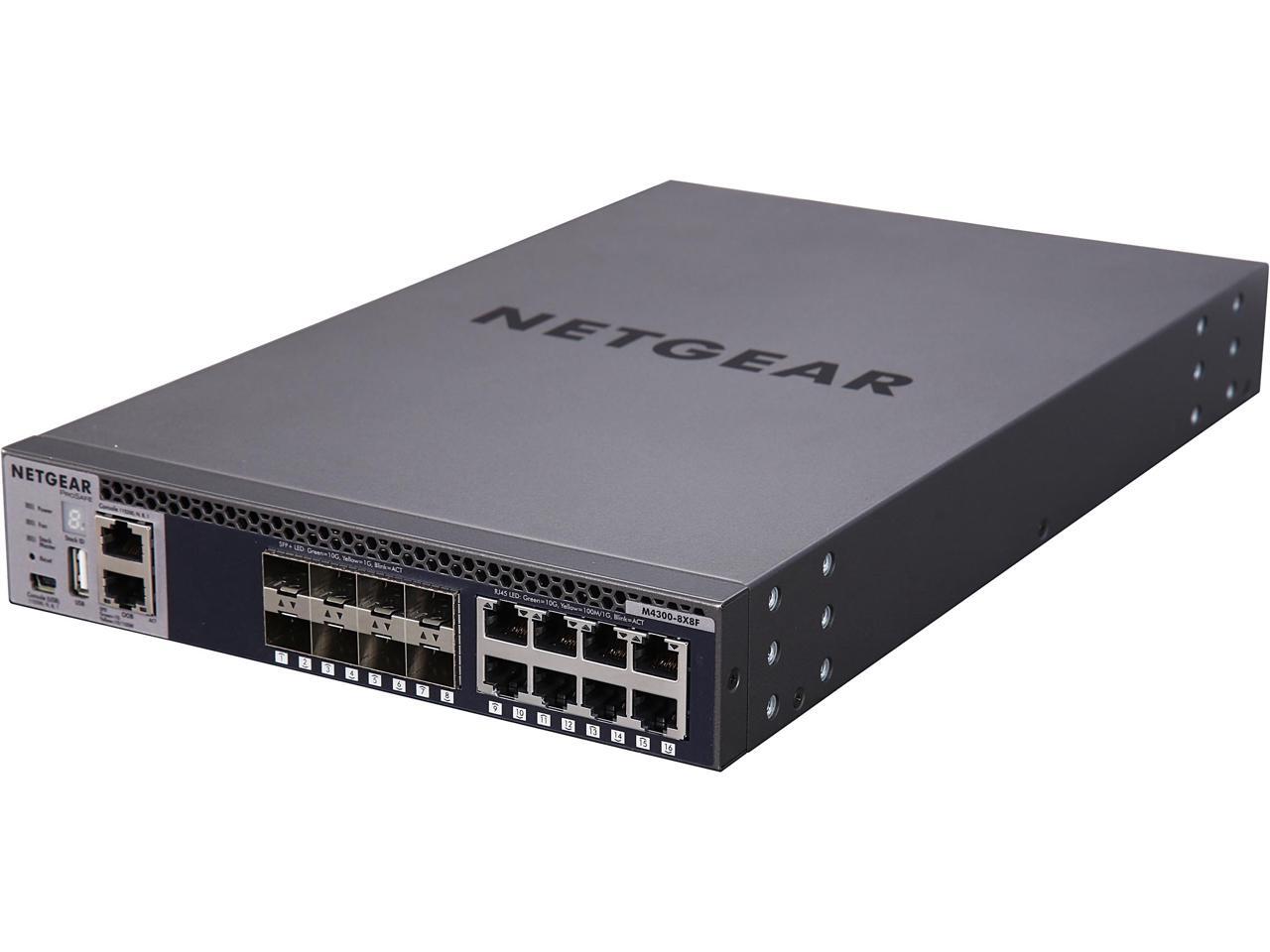 NETGEAR ProSAFE M43008X8F Stackable 10 Gigabit 16Port Managed Switch