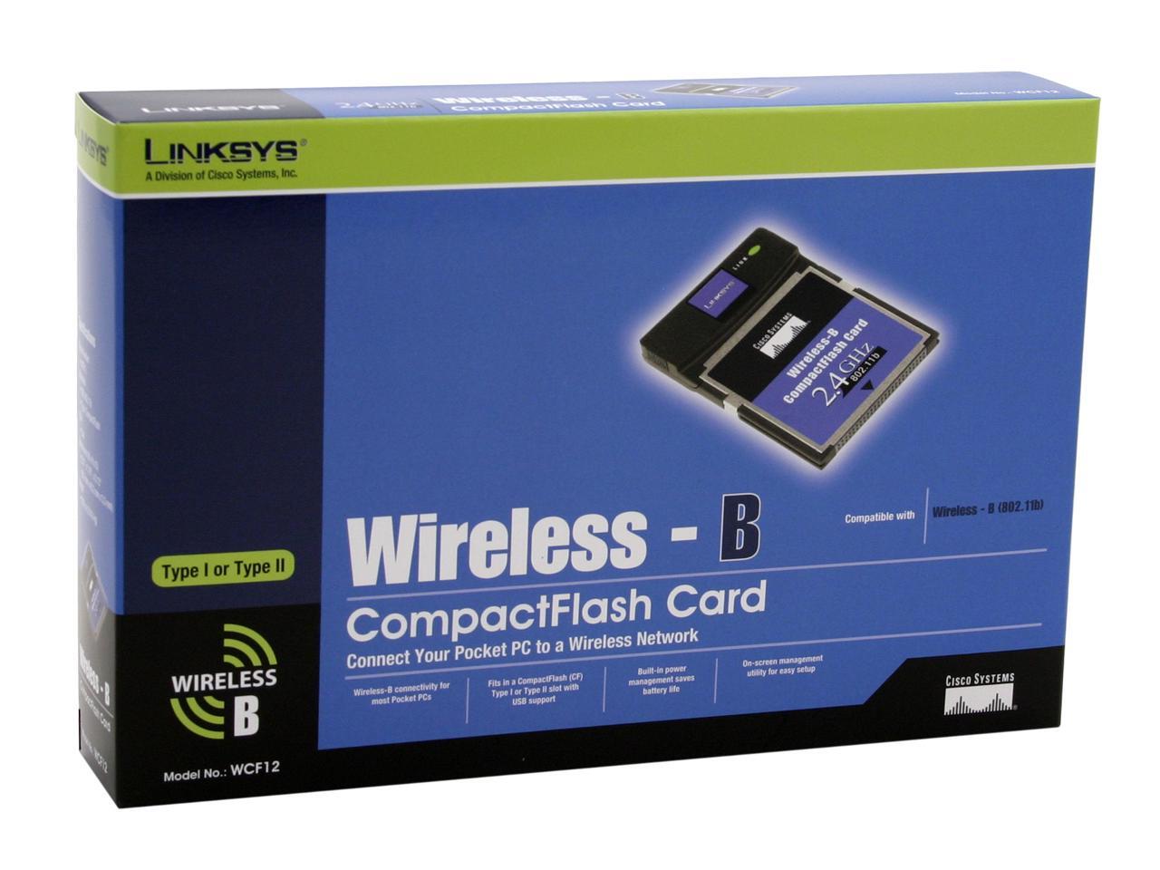 LINKSYS WCF12 IEEE 802.11b, Type I CompactFlash CompactFlash Card