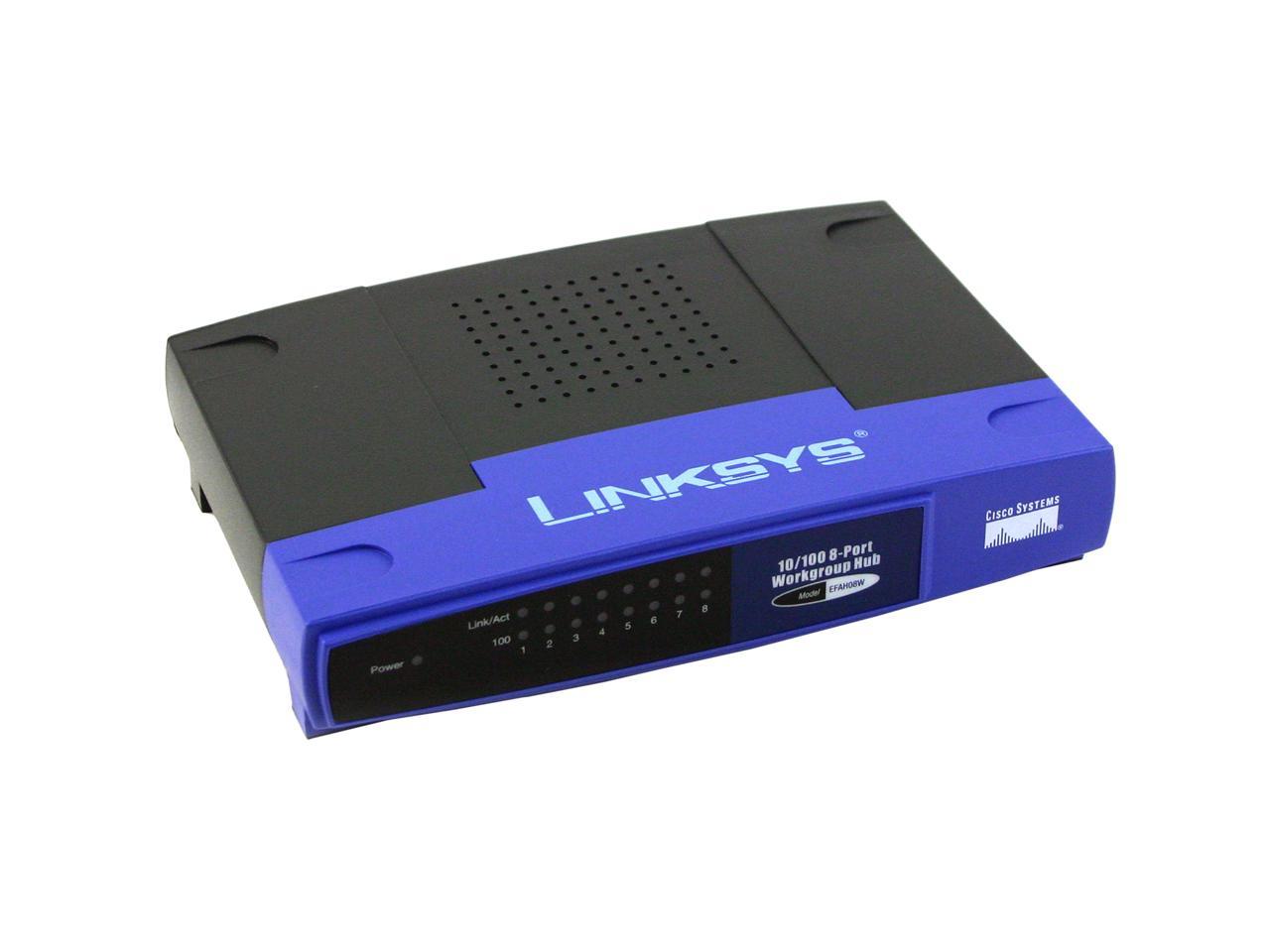 LINKSYS EFAH08W EtherFast 10/100Mbps 8 Port Auto-Sensing Hub - Newegg.com