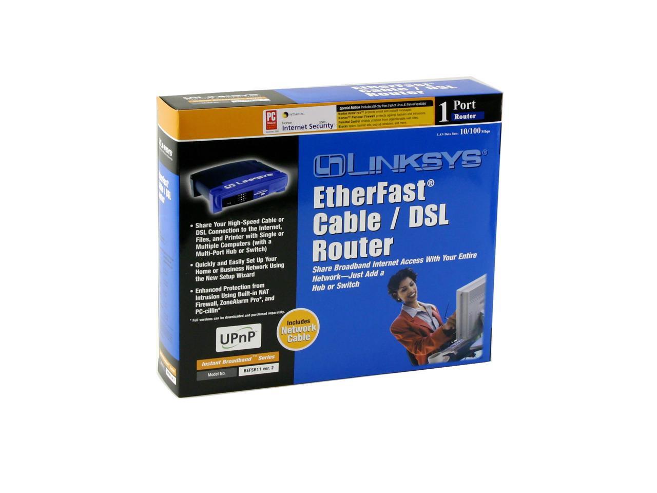 LINKSYS BEFSR11 10/100Mbps 1-Port Cable/DSL Router - Newegg.com