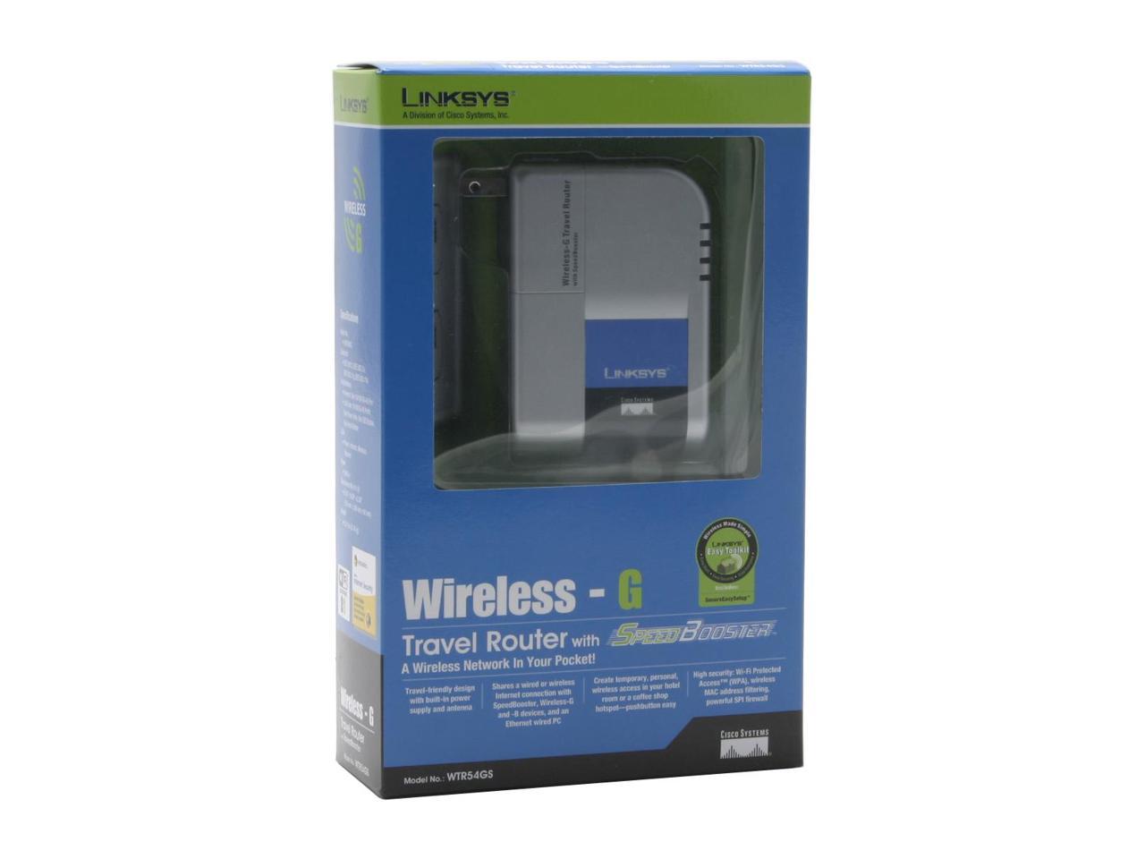 Linksys WTR54GS Wireless-G Travel Router with SpeedBooster IEEE 802.3/3u,  IEEE 802.11b/g