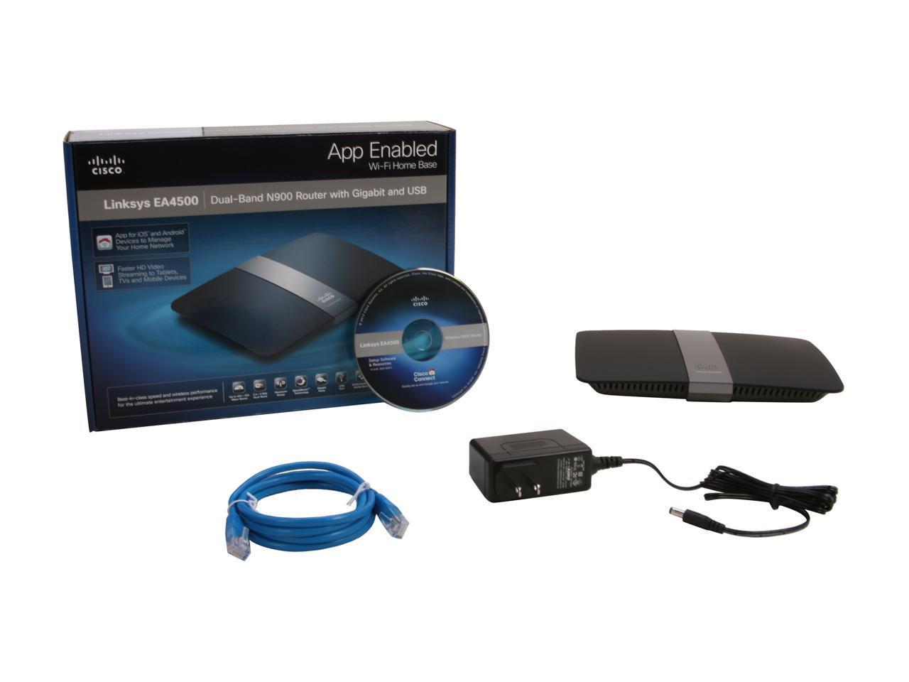 Het beste Symptomen Garderobe Linksys EA4500 App Enabled N900 Dual-Band Wireless Router with Gigabit and  USB - Newegg.com