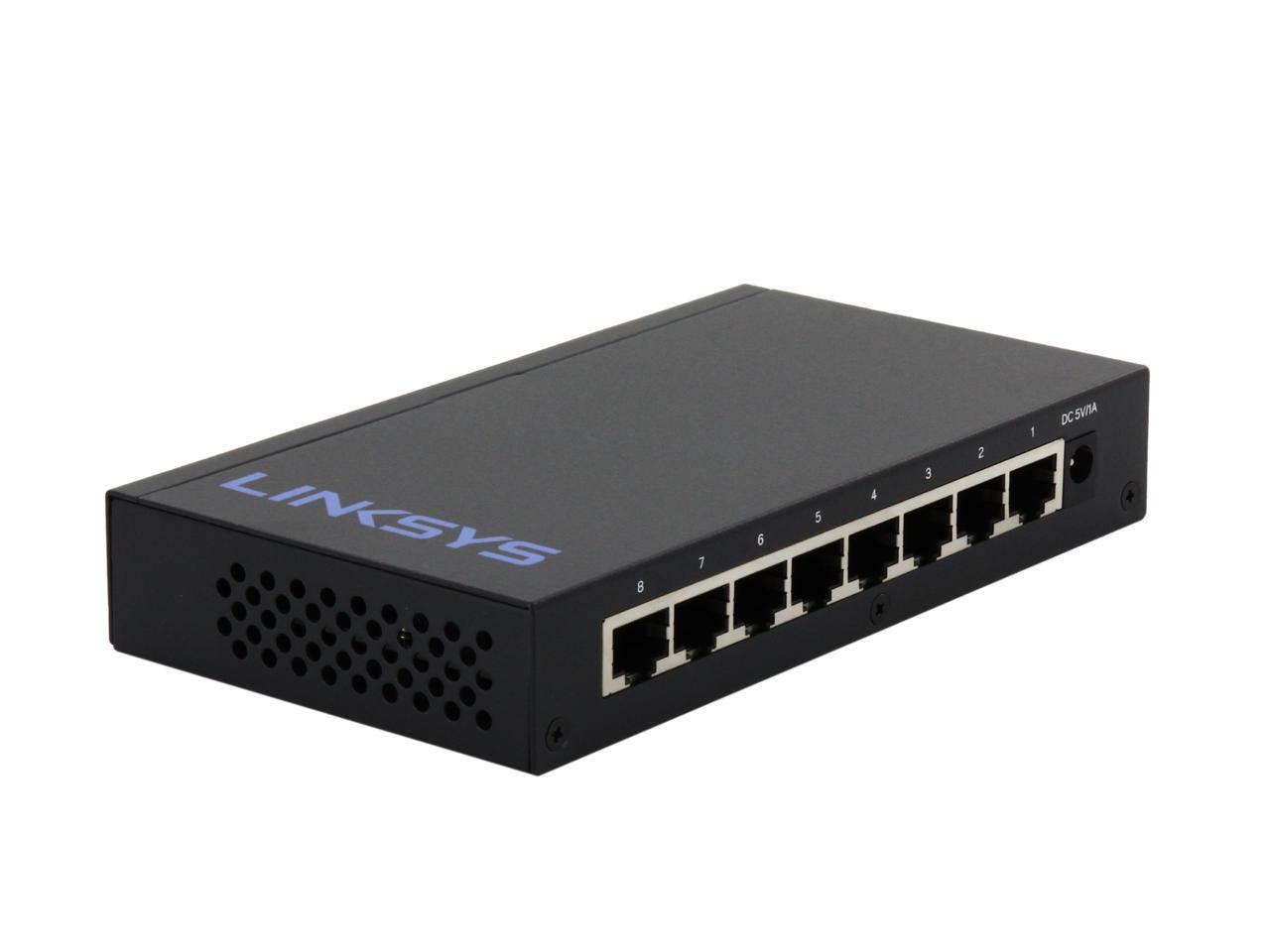 8-Port Gigabit Ethernet Switch Black Linksys 