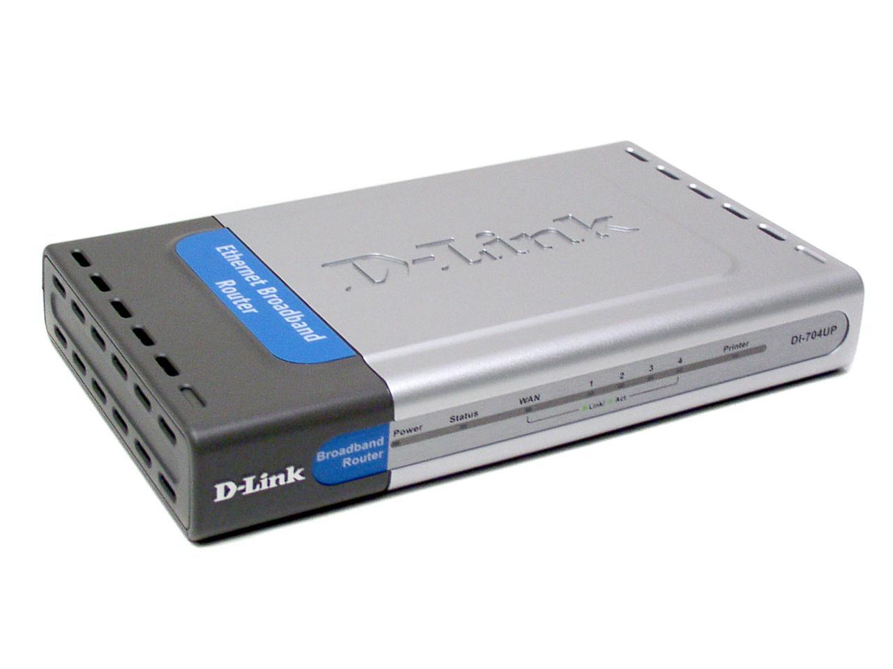 D-Link DI-704UP 10/100Mbps 4-Port Broadband Router Plus USB Print ...