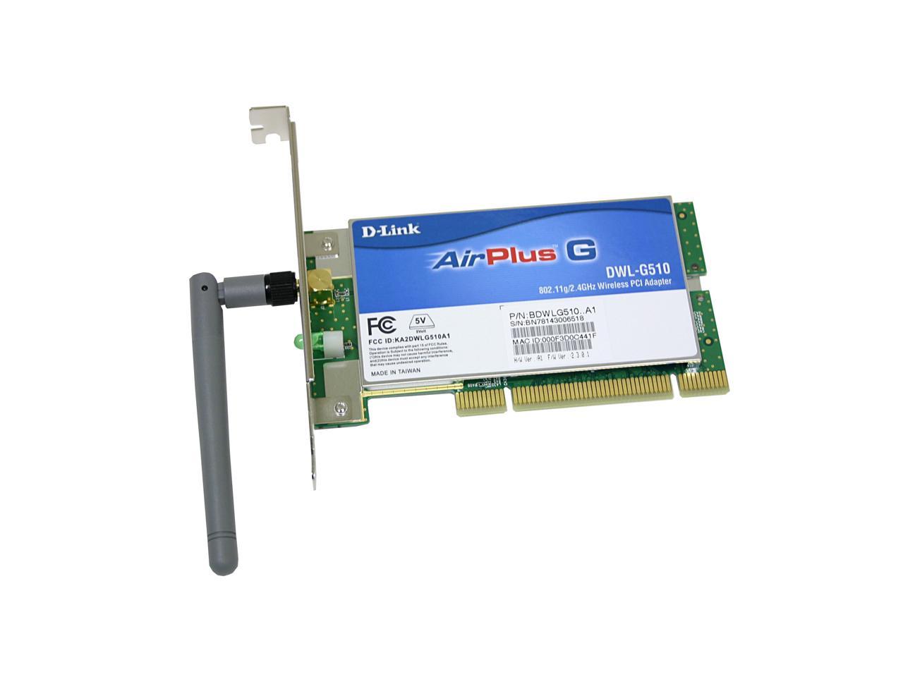 D-Link DWL-G510 32-bit PCI High Speed Wireless Adapter Newegg.com