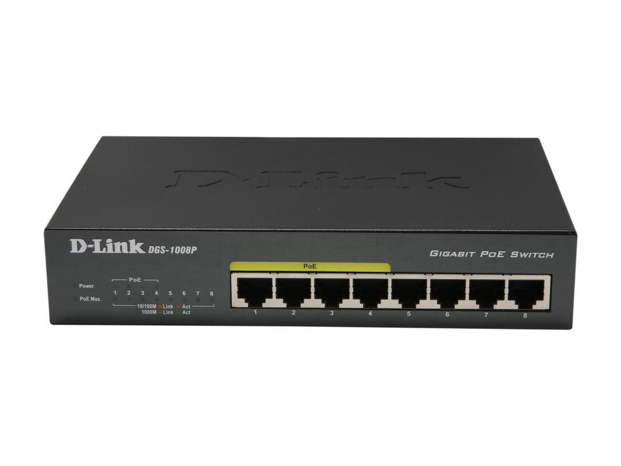 Hik 8 Port Gigabit Hub. D-link DGS-1008p. 8-Port d-link DGS-1008p.