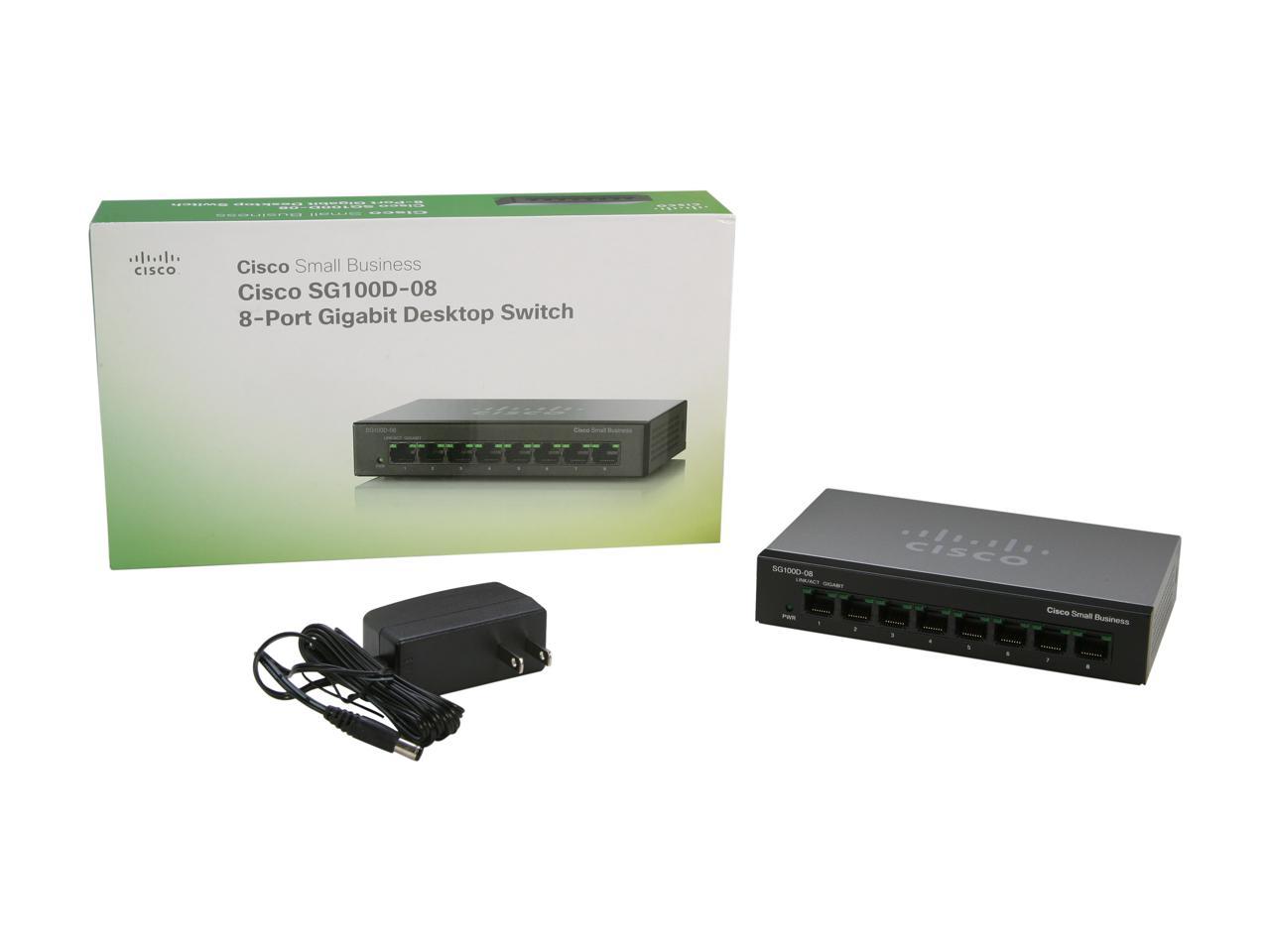 *NEW* Cisco SG100D-08 8-Port Gigabit Desktop Switch Factory Sealed Box Complete 