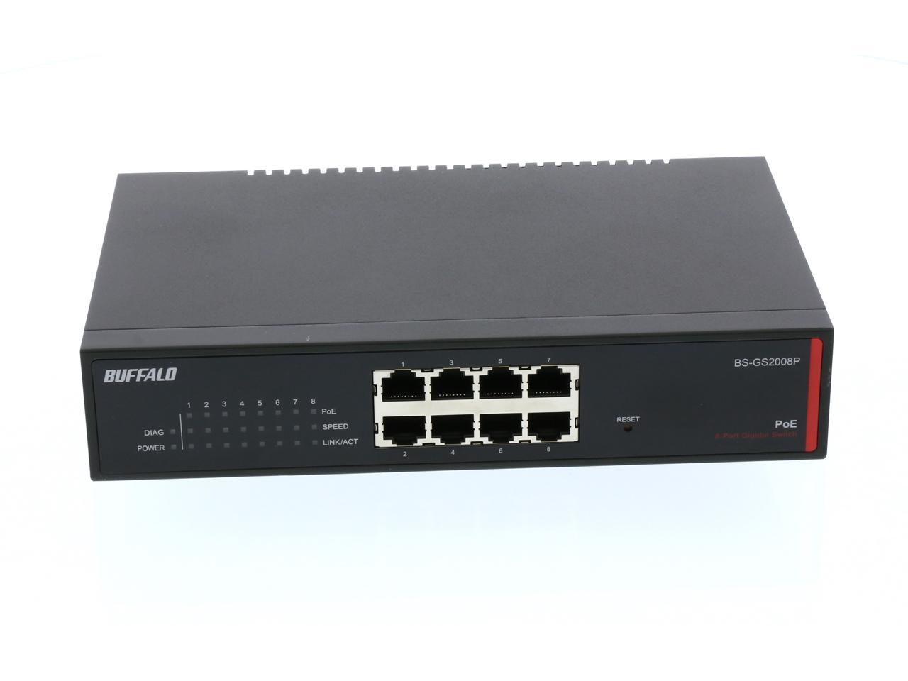 Buffalo BS-GS2008P 8-Port Gigabit Green Ethernet PoE Web Smart