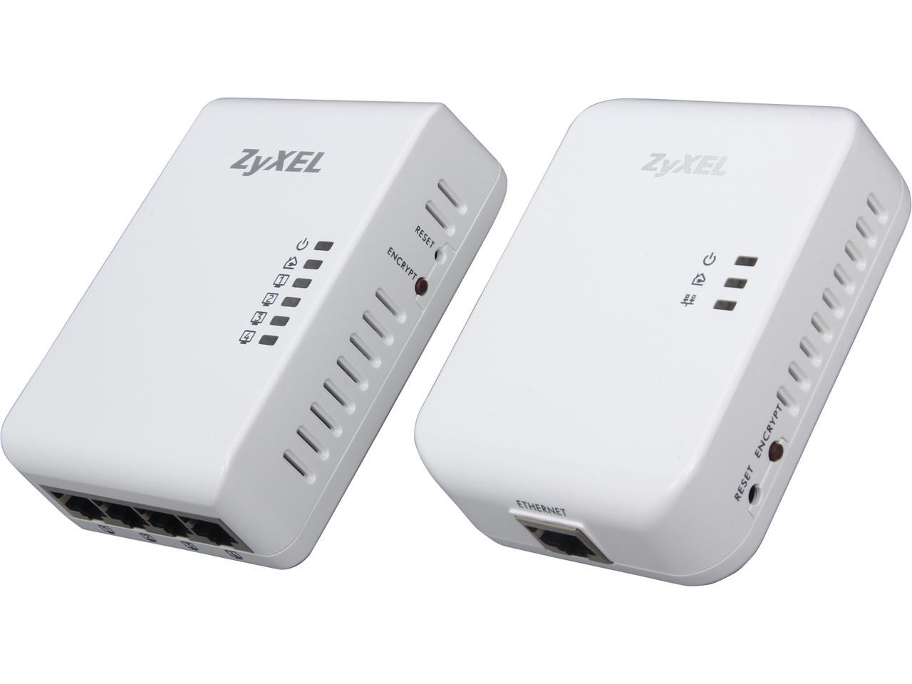 ZyXEL Powerline AV500 4 Port Gigabit Switch Wallplug Adapter with