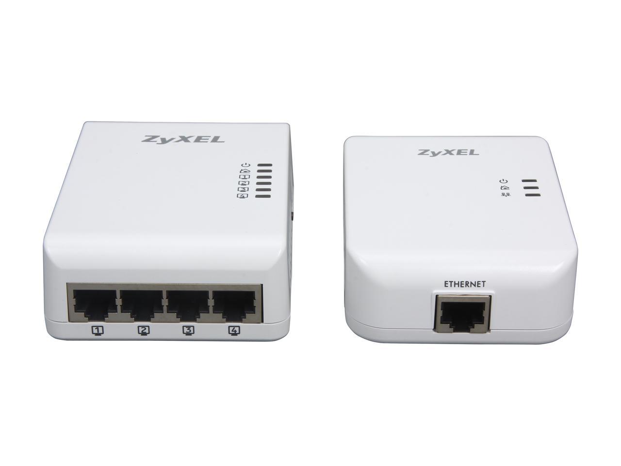 ZyXEL Powerline AV500 4 Port Gigabit Switch Wallplug Adapter with