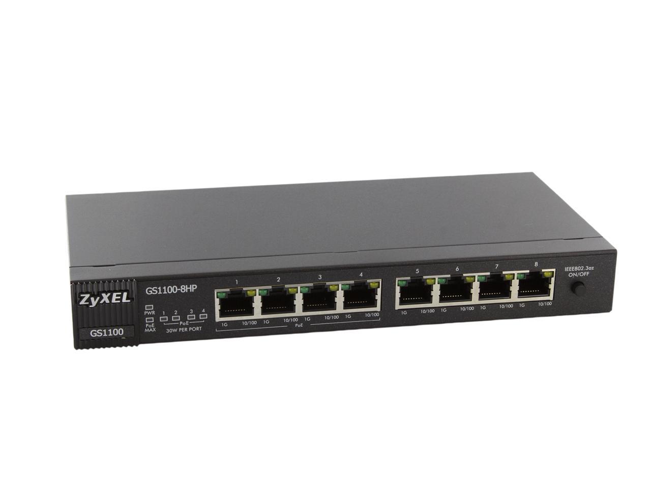 ZyXEL 24-Port Gigabit Ethernet Unmanaged Switch GS1100-24E-GB0101F Fanless Design