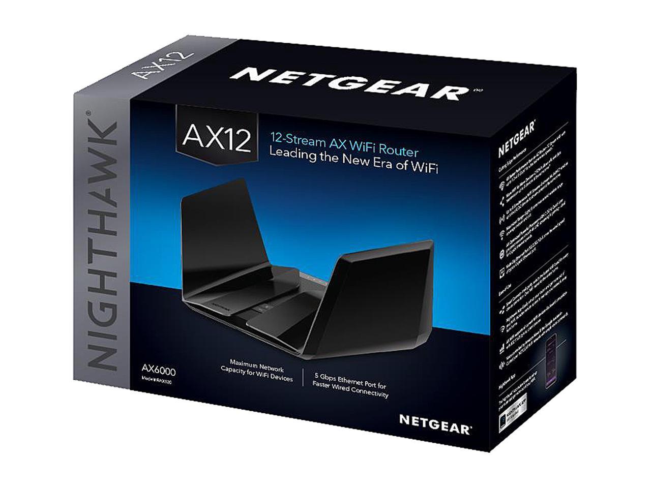 NETGEAR Nighthawk AX12/12-stream AX6000 Wi-Fi 6 Router (RAX120-100NAS)