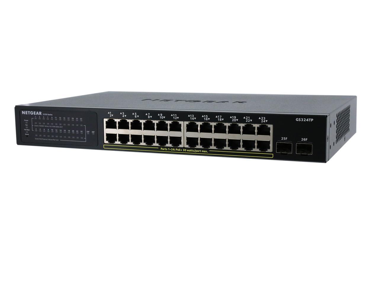 NETGEAR S350 Series 24-Port Gigabit PoE+ Ethernet Smart - Newegg.com