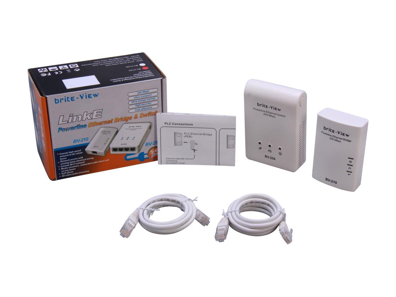 briteView BV210C Mini Powerline AV Network Adapter Kit