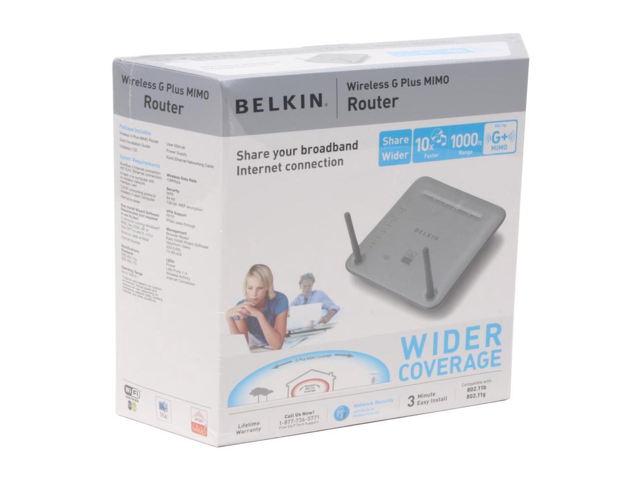 BELKIN F5D9230-4 Wireless G Plus MIMO Router - Newegg.com