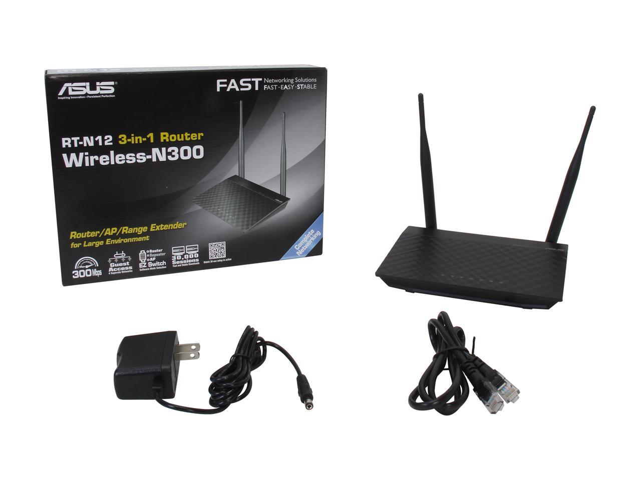 ASUS RT-N12 N300 Router 2T2R MIMO Technology, HD Video Streaming, VoIP, Up to 300 Mbps - Newegg.com