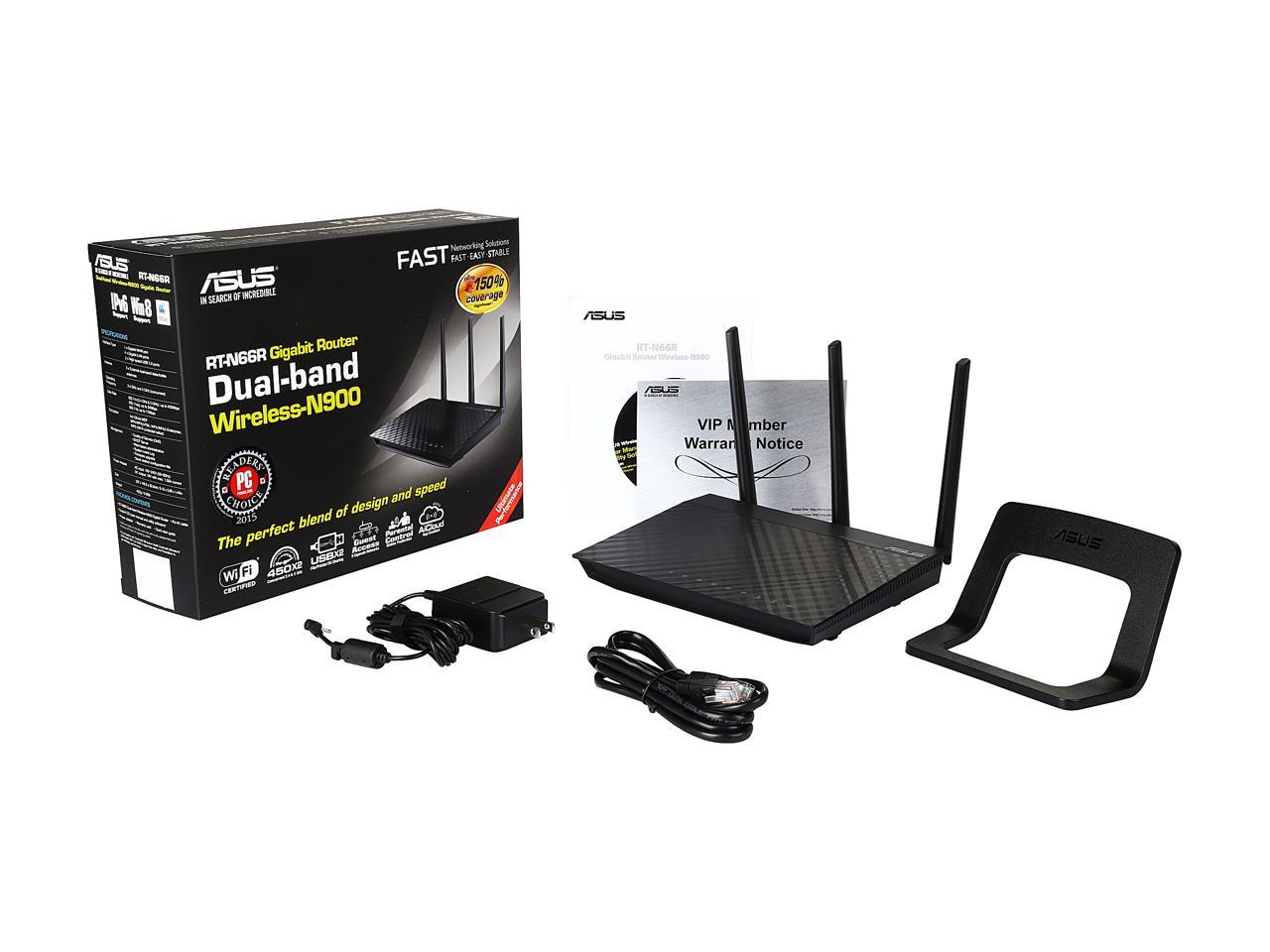 ASUS RT-N66R Dual-Band Wireless-N900 Gigabit Router - Newegg.com