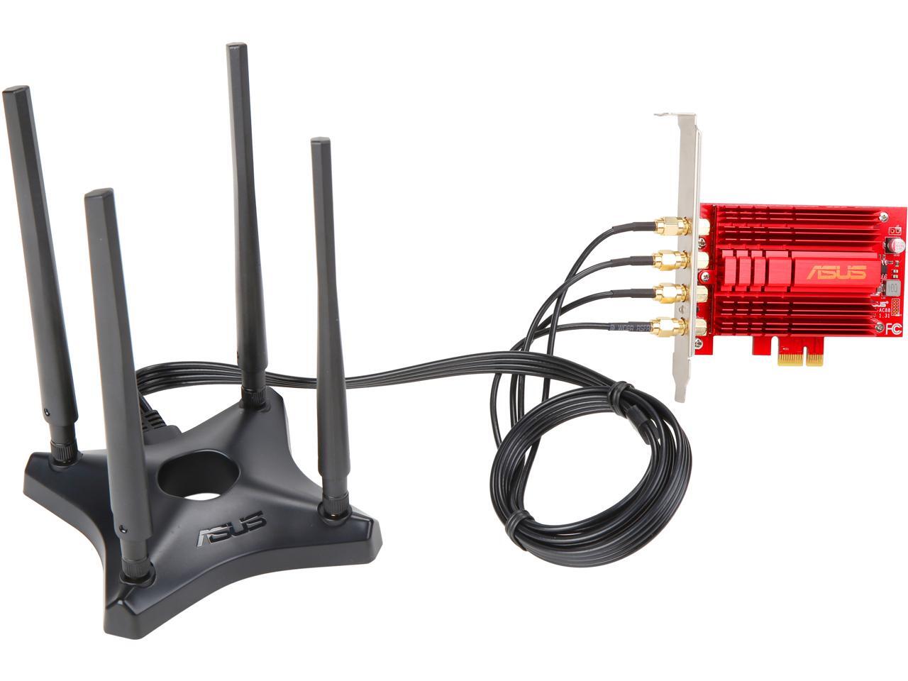 Refurbished ASUS PCEAC88 AC3100 Dual Band PCIe WiFi Adapter with